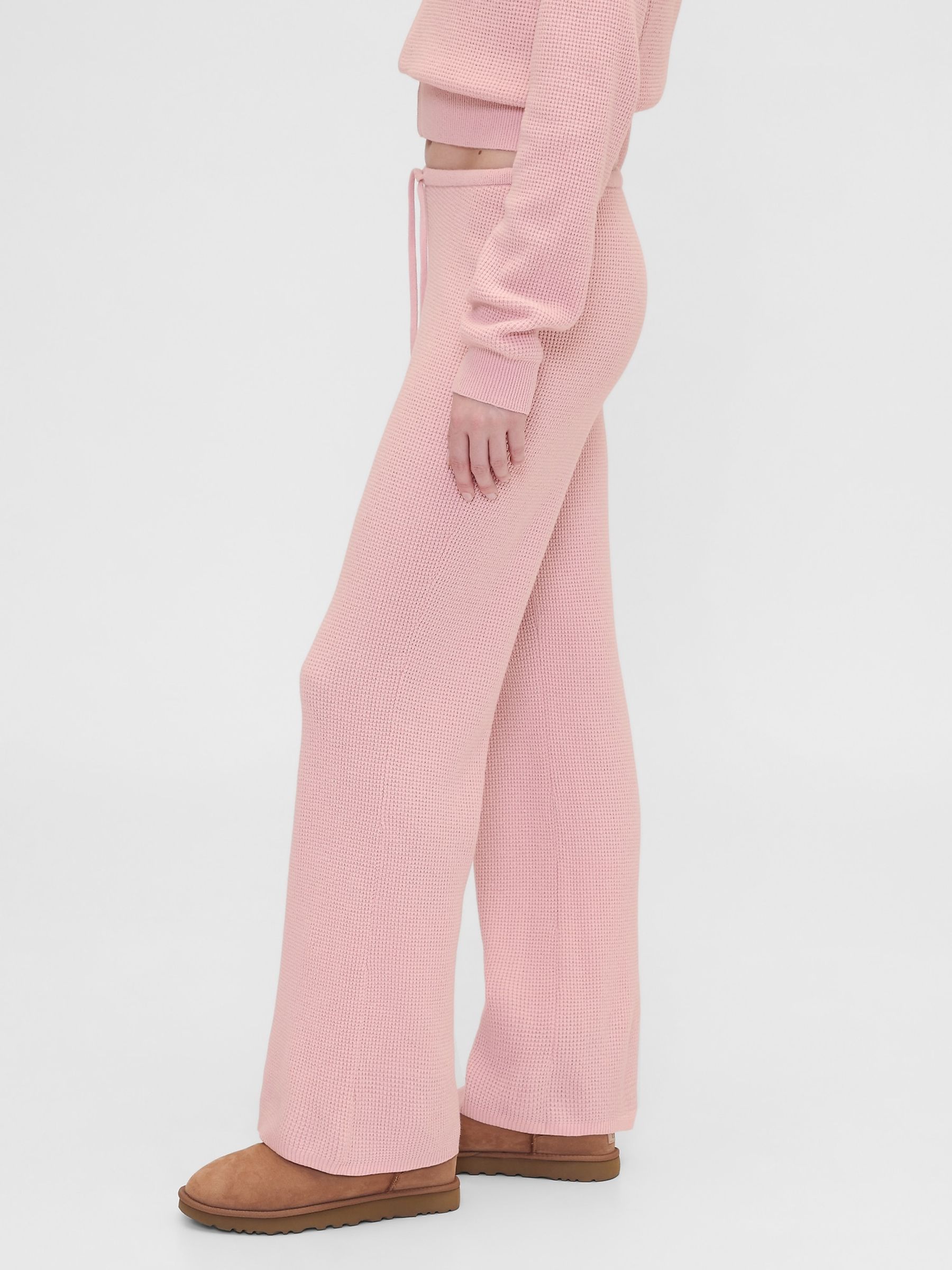 Gap X Summer Fridays Pink CashSoft Waffle Bootcut Joggers - Image 3 of 6