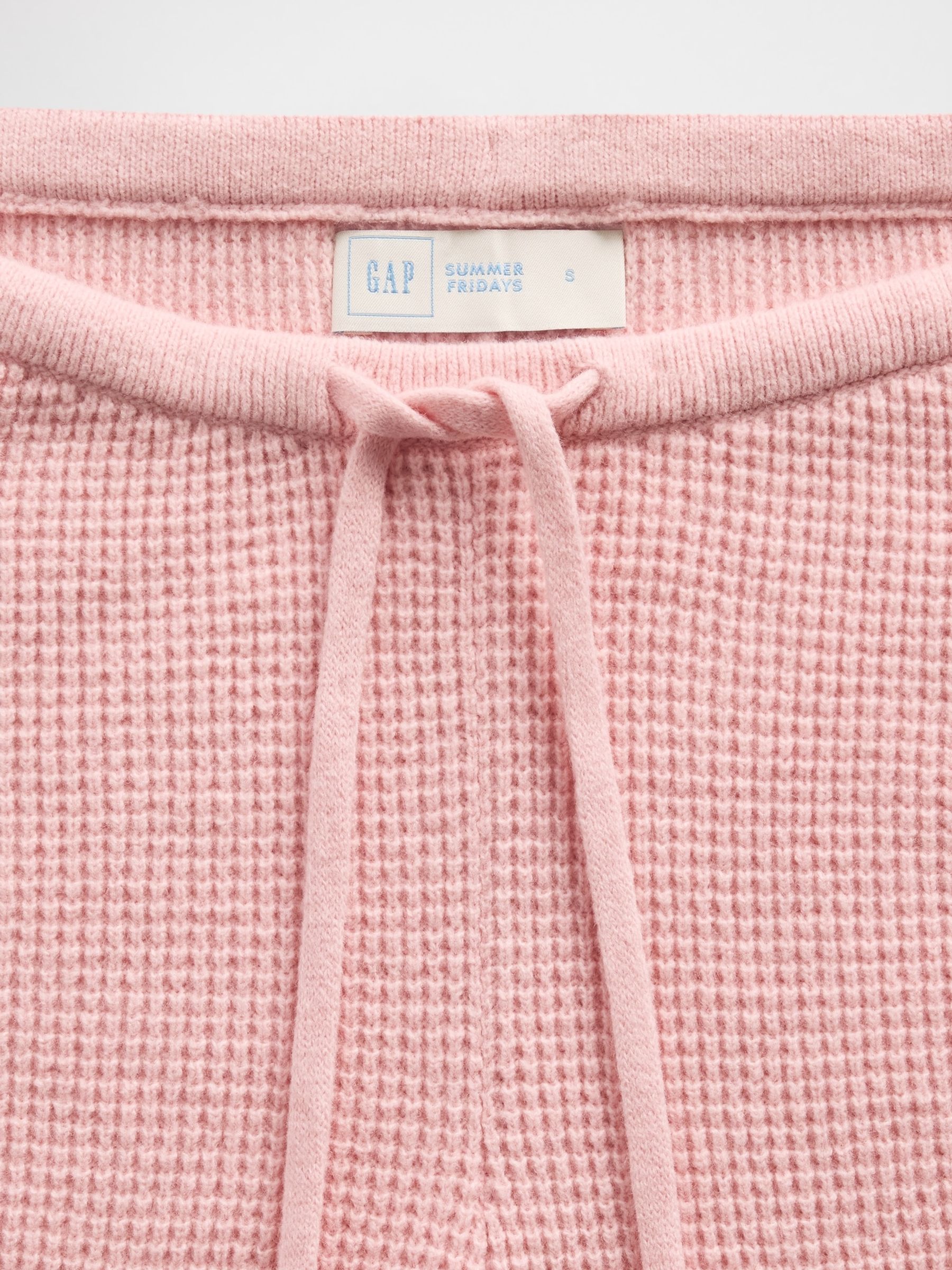 Gap X Summer Fridays Pink CashSoft Waffle Bootcut Joggers - Image 6 of 6
