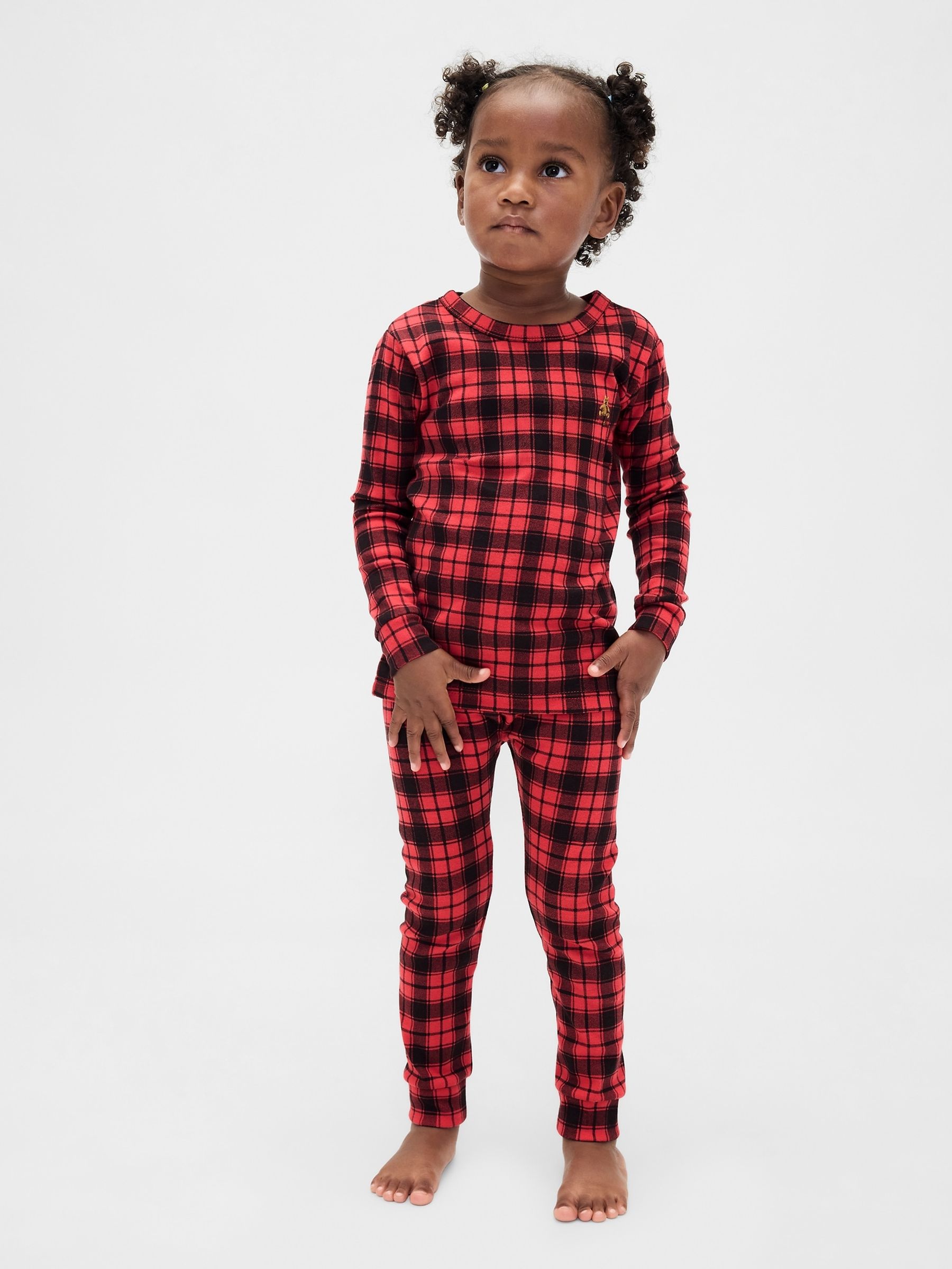Red/Black Check Matching Family Christmas Cotton Pyjamas - Image 3 of 6
