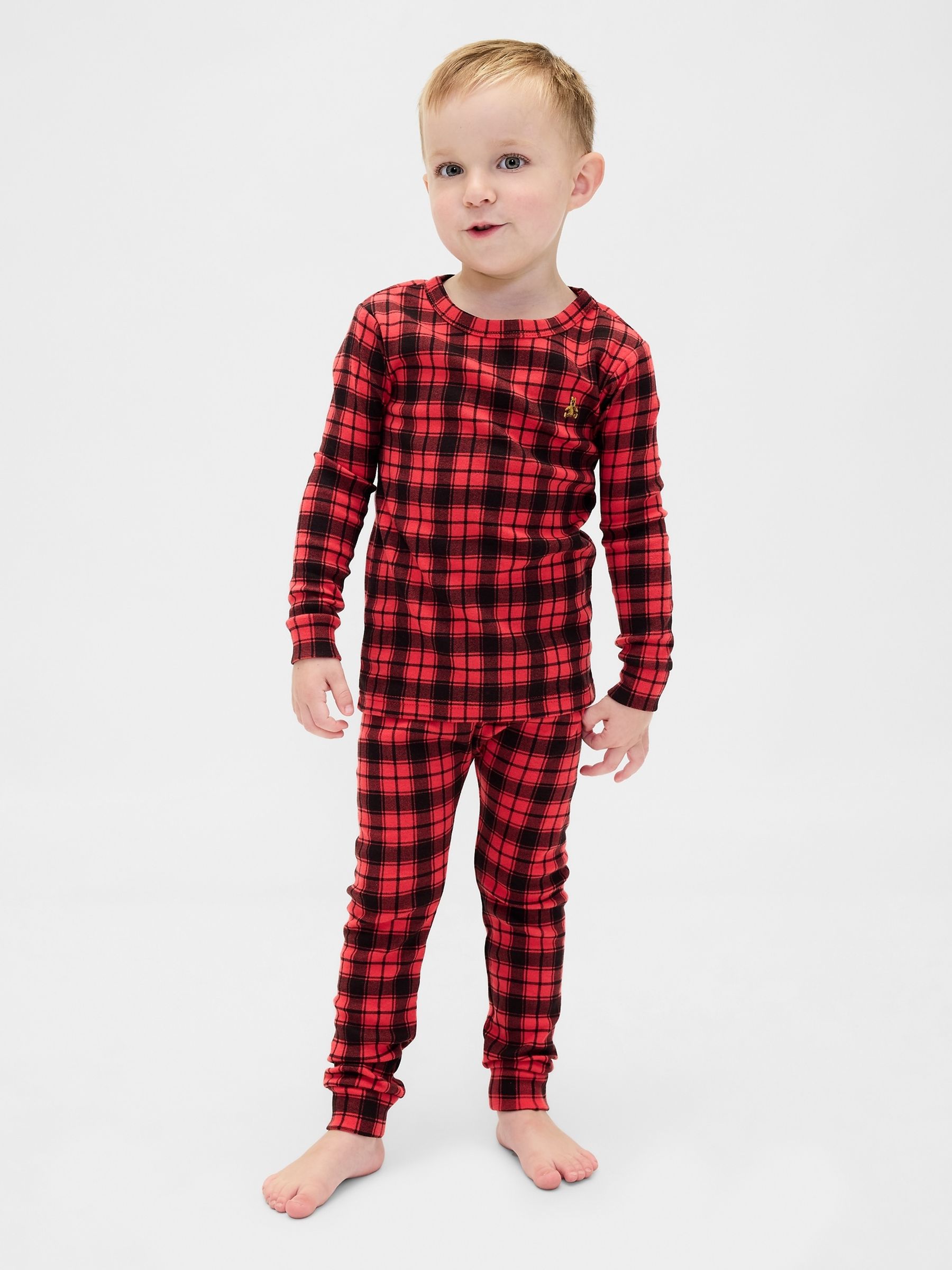 Red/Black Check Matching Family Christmas Cotton Pyjamas - Image 4 of 6