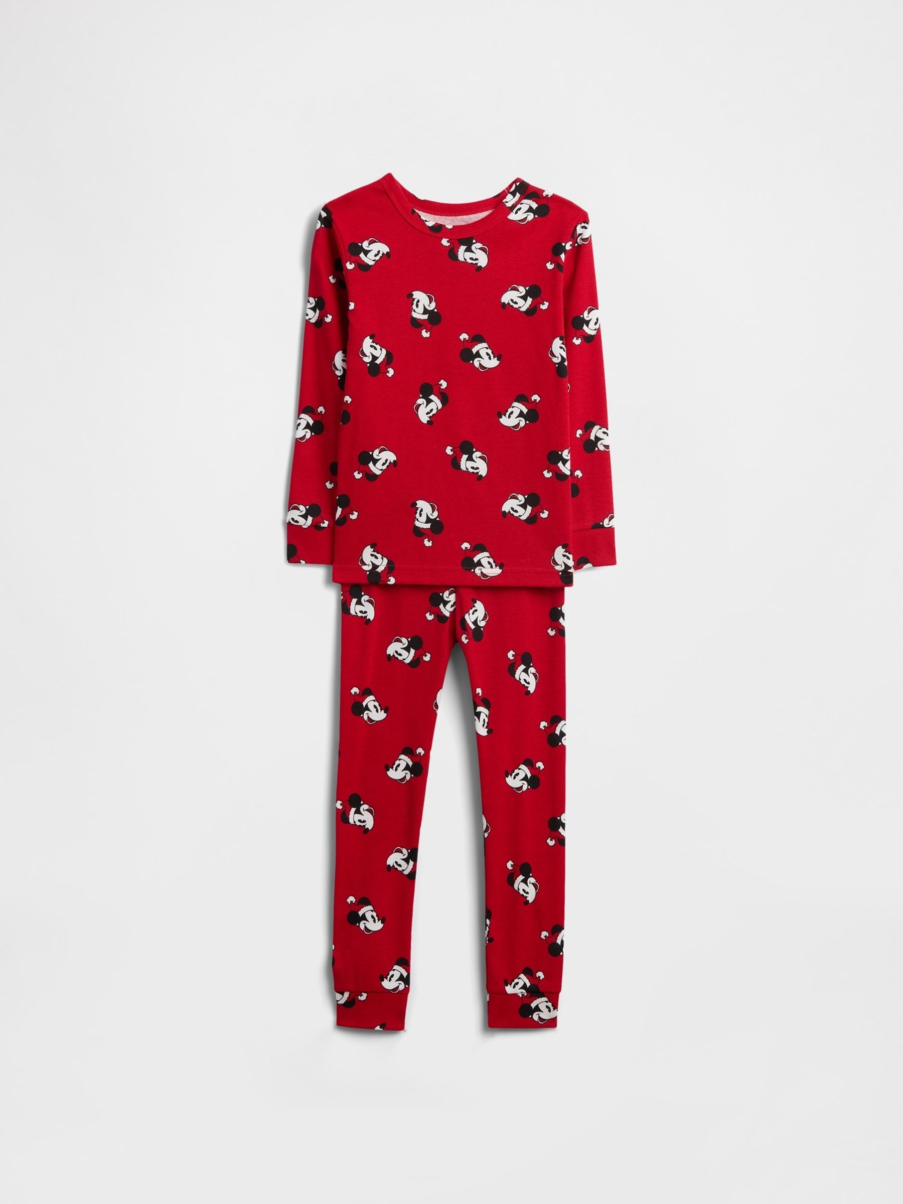 Red Christmas Disney Mickey Mouse Cotton Pyjamas Set - Image 1 of 1