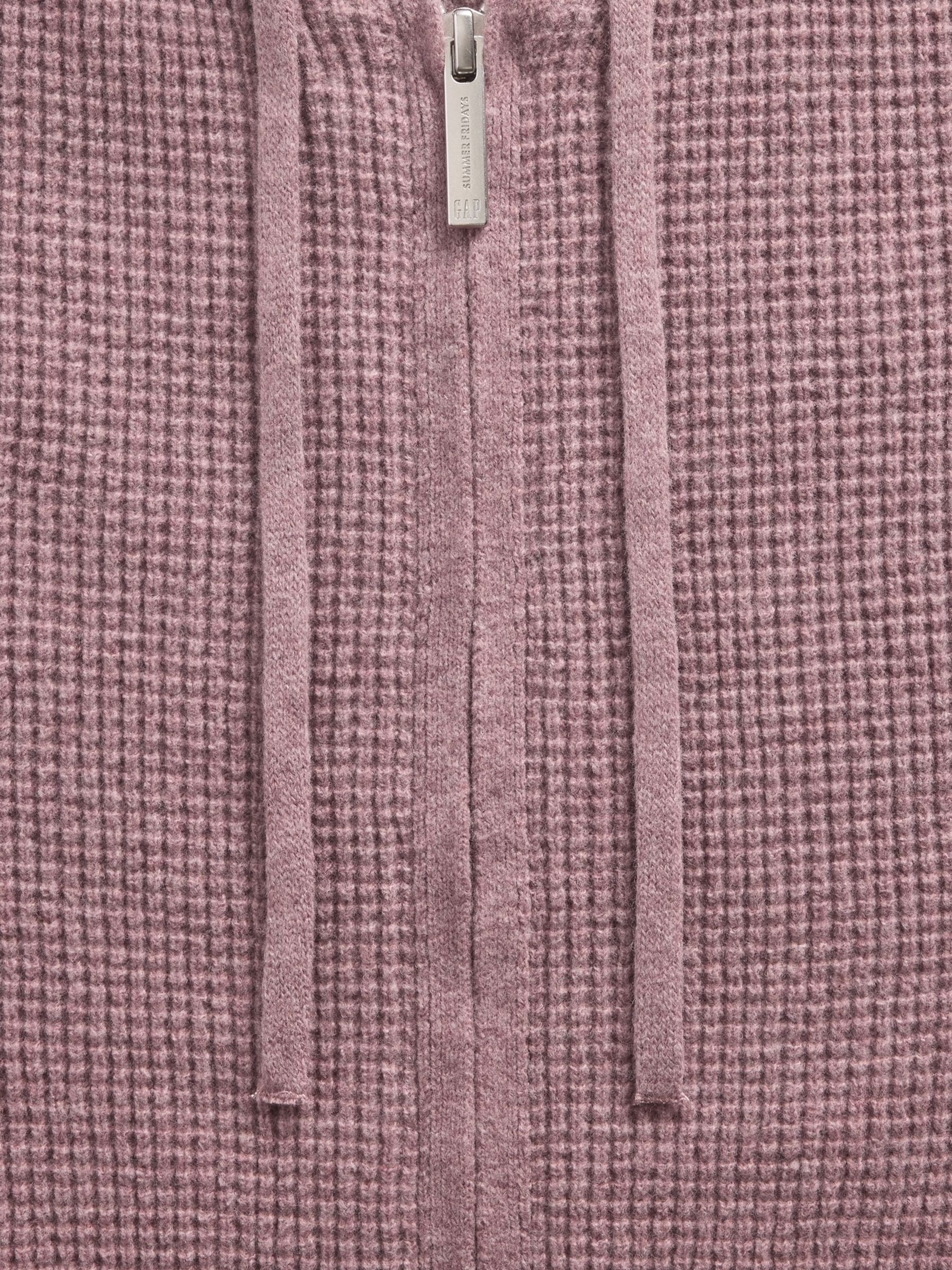 Gap X Summer Fridays Purple CashSoft Waffle Crop Hoodie - Image 5 of 6
