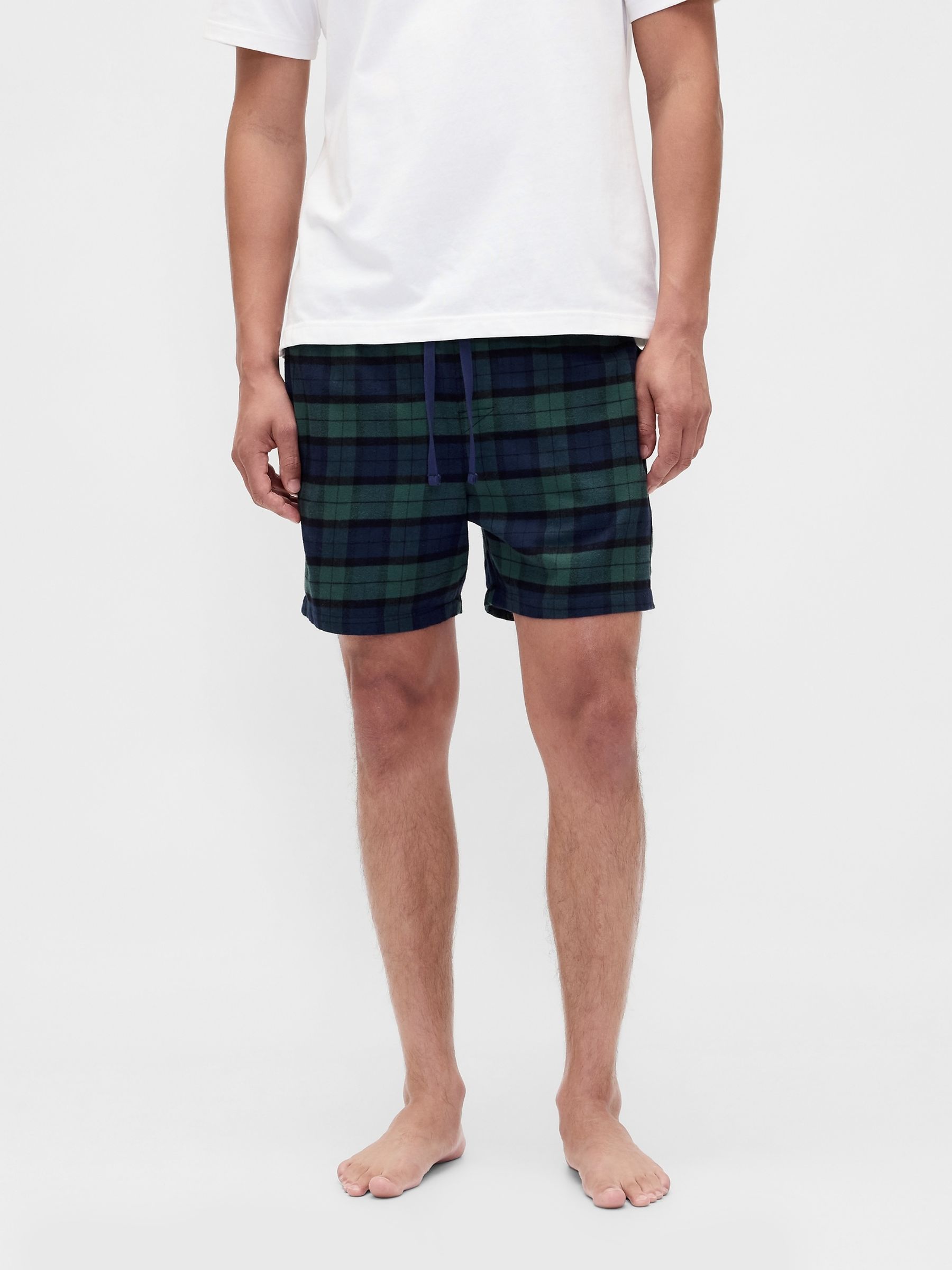 Green/Navy Check Matching Family Softest Flannel pyjama Boxer Shorts - Image 1 of 5 Green/Navy Check Matching Family Softest Flannel pyjama Boxer Shorts - Image 1 of 5