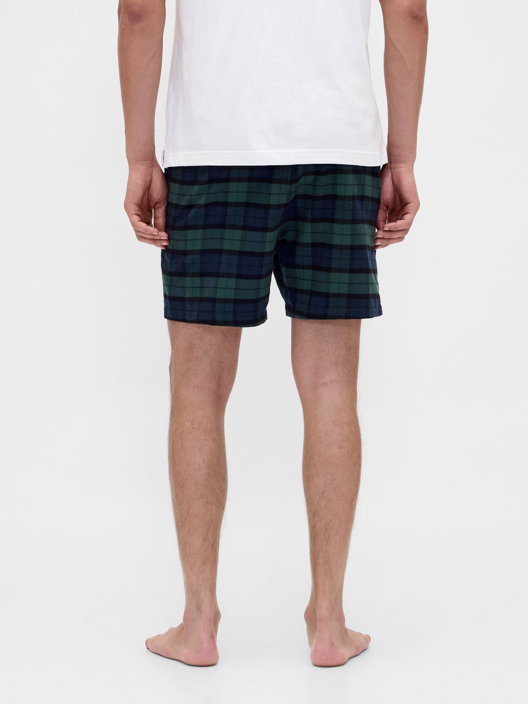 Green/Navy Check Matching Family Softest Flannel pyjama Boxer Shorts - Image 2 of 5