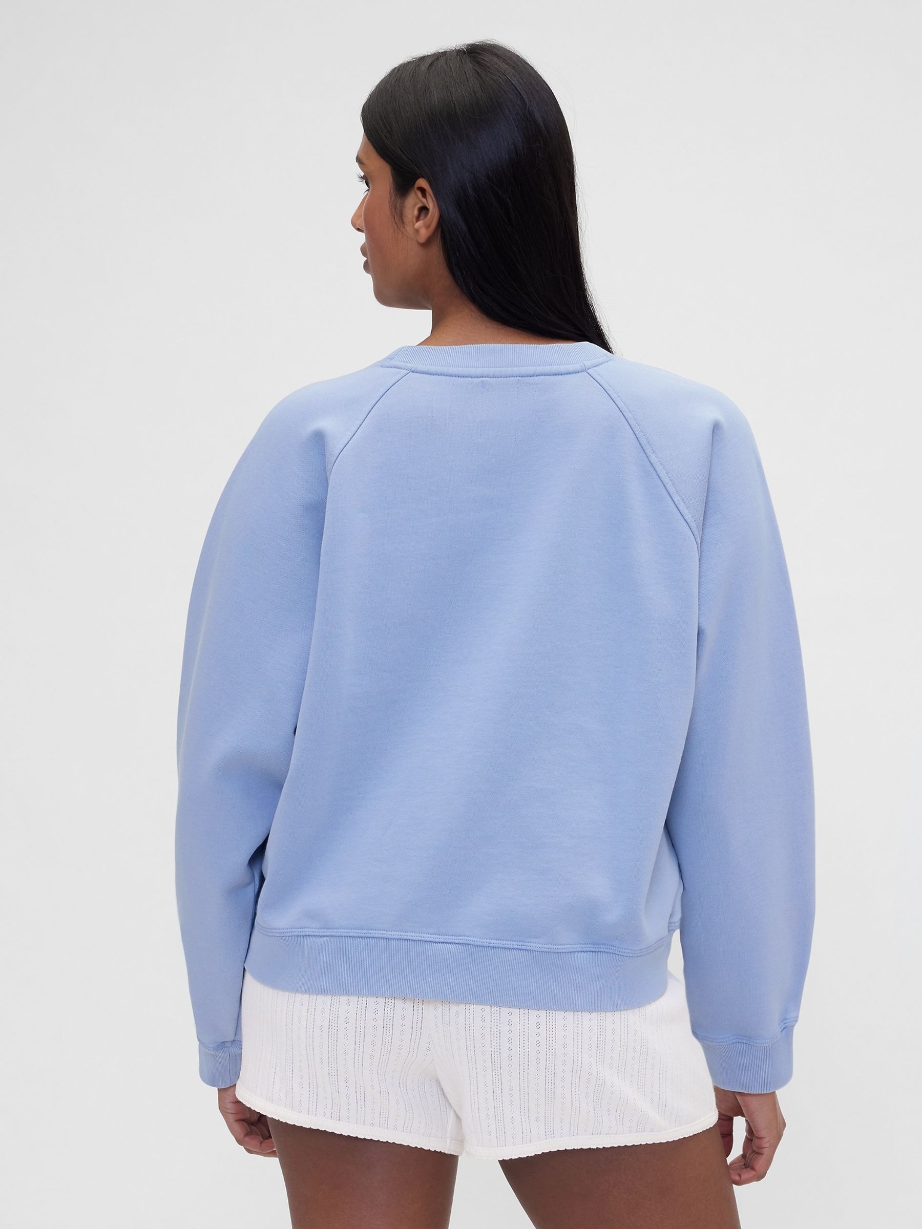Gap X Summer Fridays Blue Oversized Raglan Logo Sweatshirt - Image 2 of 8 Gap X Summer Fridays Blue Oversized Raglan Logo Sweatshirt - Image 2 of 8