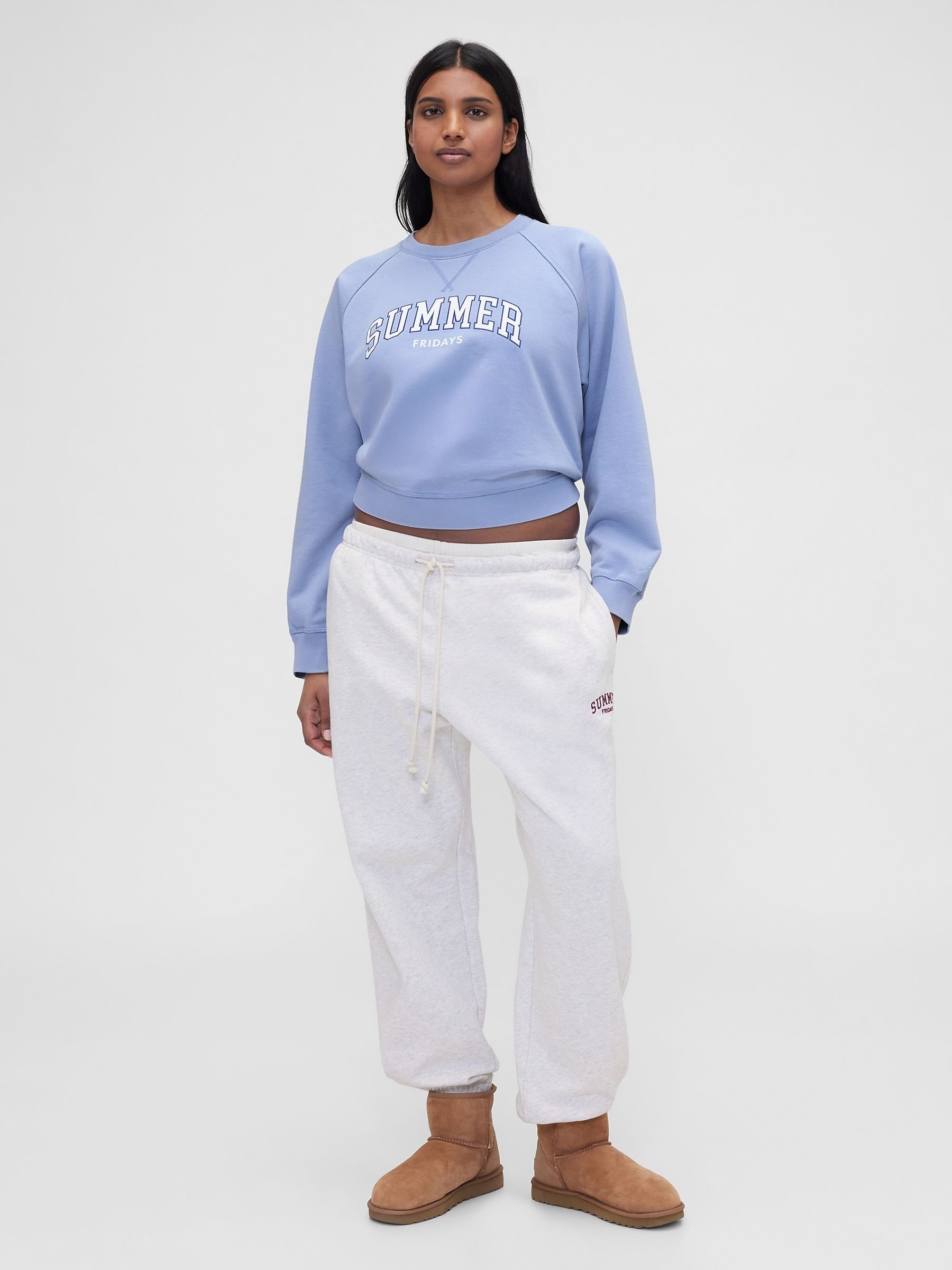 Gap X Summer Fridays Blue Oversized Raglan Logo Sweatshirt - Image 3 of 8