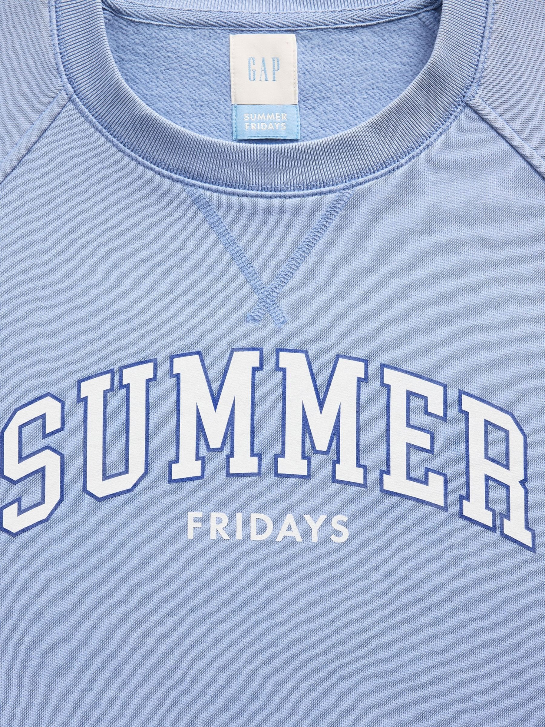 Gap X Summer Fridays Blue Oversized Raglan Logo Sweatshirt - Image 7 of 8