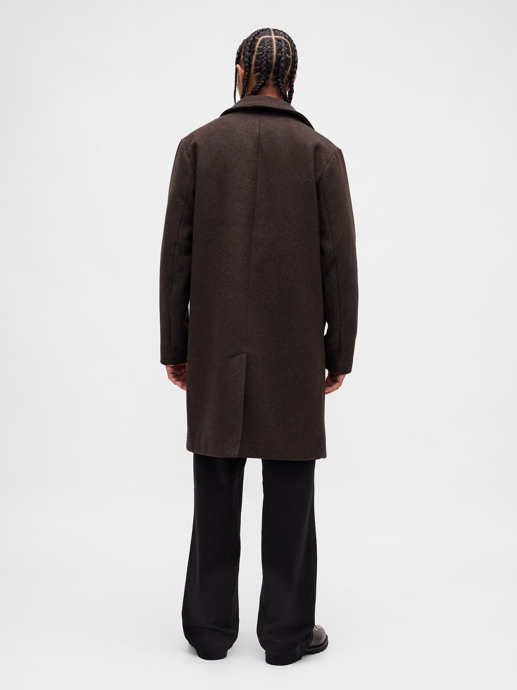 Brown Wool Blend Car Coat - Image 2 of 5 Brown Wool Blend Car Coat - Image 2 of 5