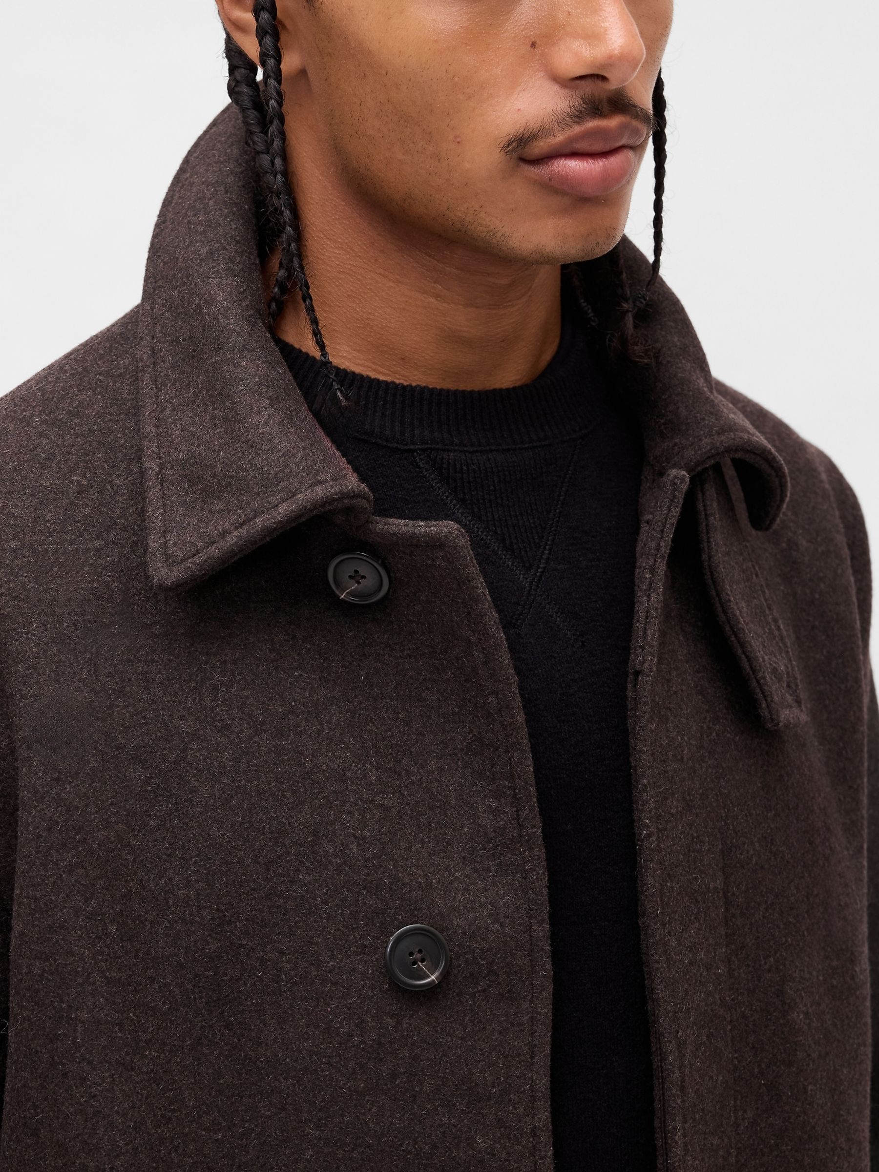 Brown Wool Blend Car Coat - Image 4 of 5
