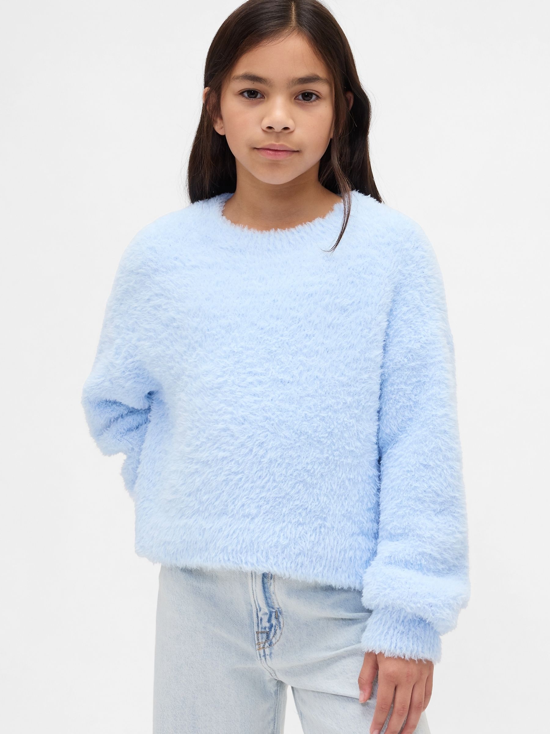 Blue Eyelash Crew Neck Jumper - Image 1 of 5