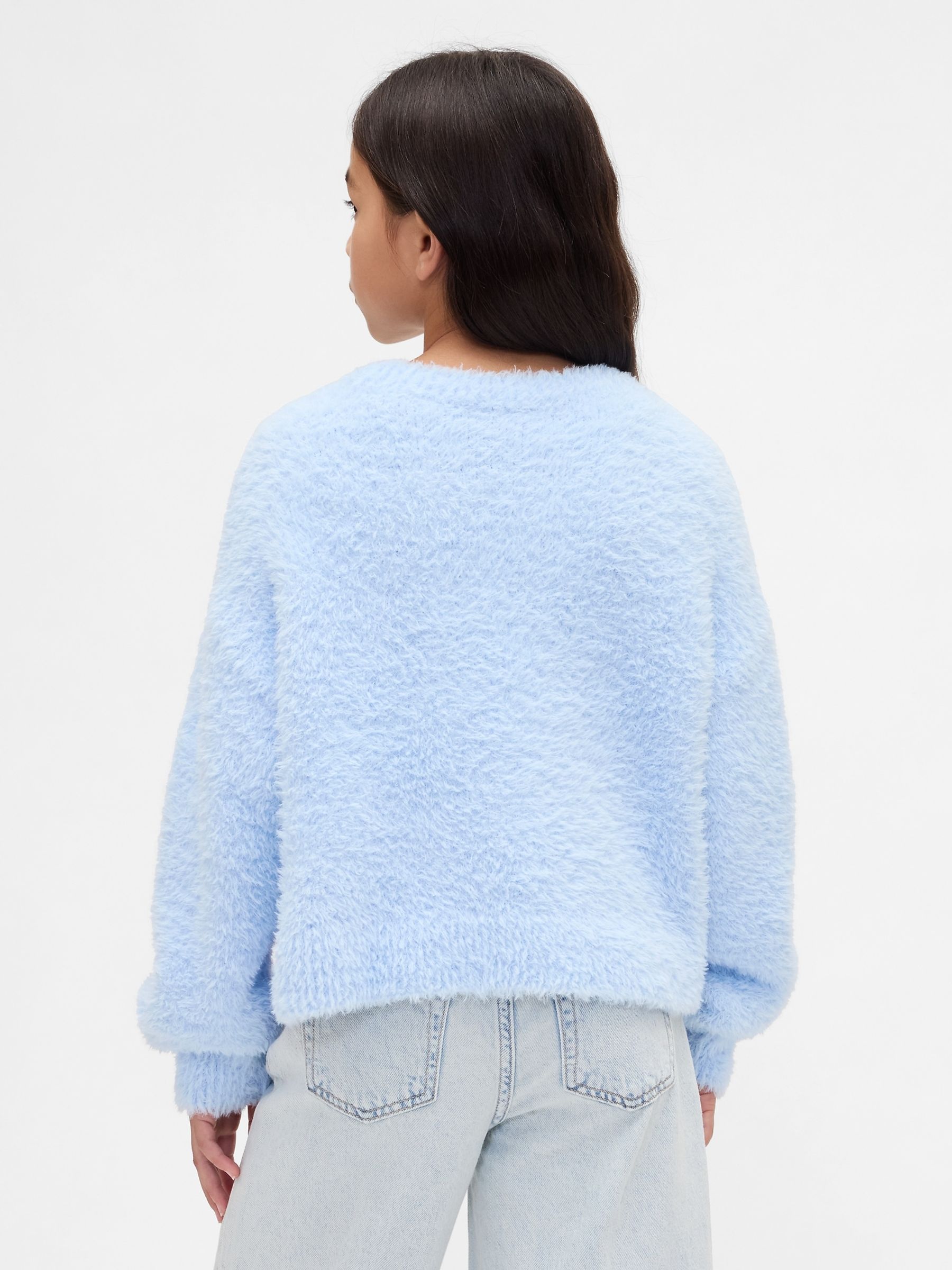 Blue Eyelash Crew Neck Jumper - Image 2 of 5