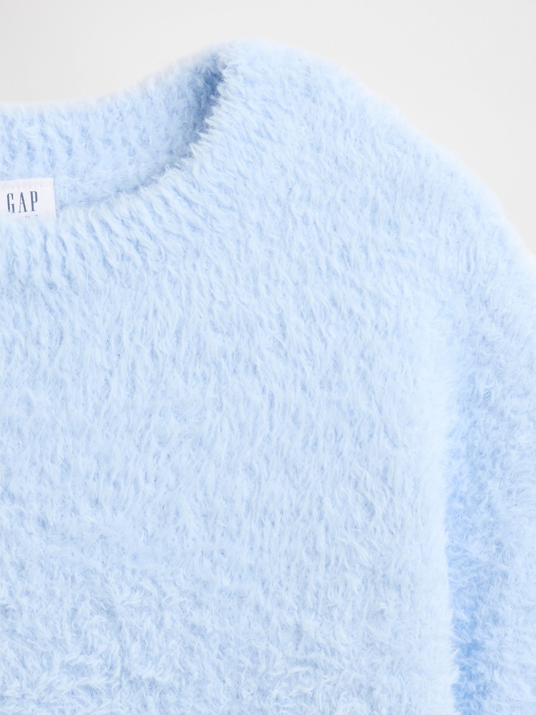 Blue Eyelash Crew Neck Jumper - Image 5 of 5 Blue Eyelash Crew Neck Jumper - Image 5 of 5