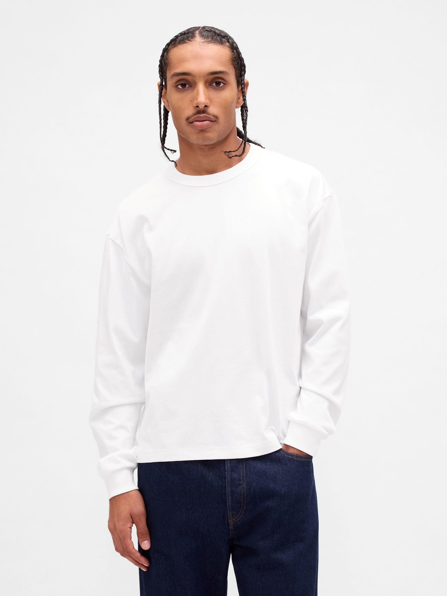 White Heavyweight Crop T-Shirt - Image 1 of 4 White Heavyweight Crop T-Shirt - Image 1 of 4