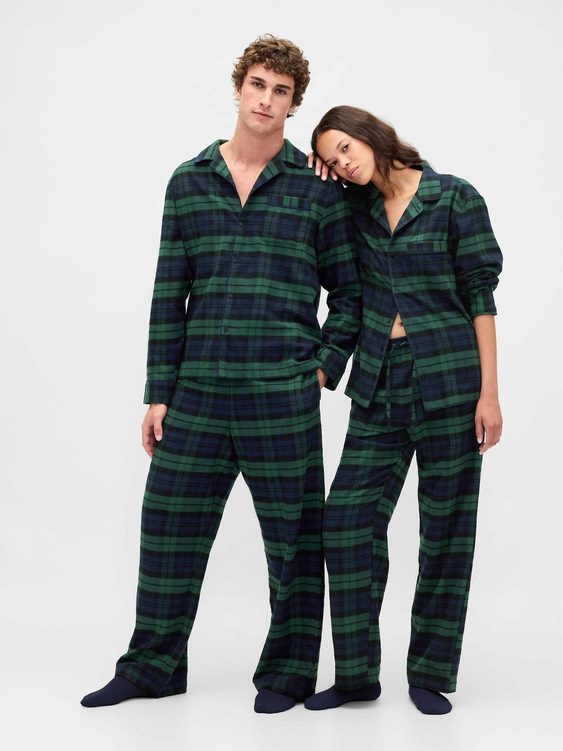 Green/Navy check Matching Family Softest Flannel Pyjama Shirt - Image 3 of 3