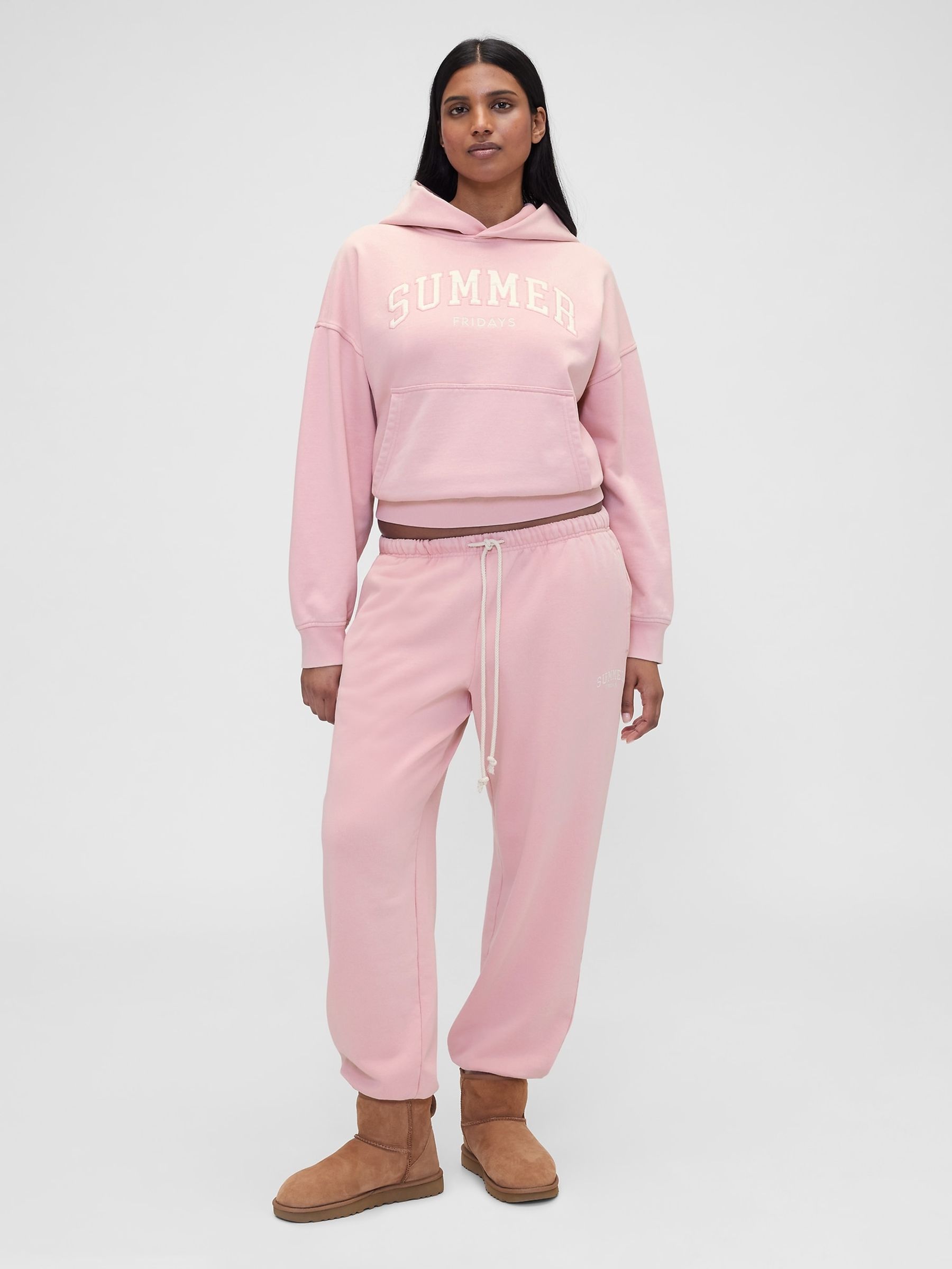 Gap X Summer Fridays Pink Logo Heavyweight Oversized Hoodie - Image 3 of 6