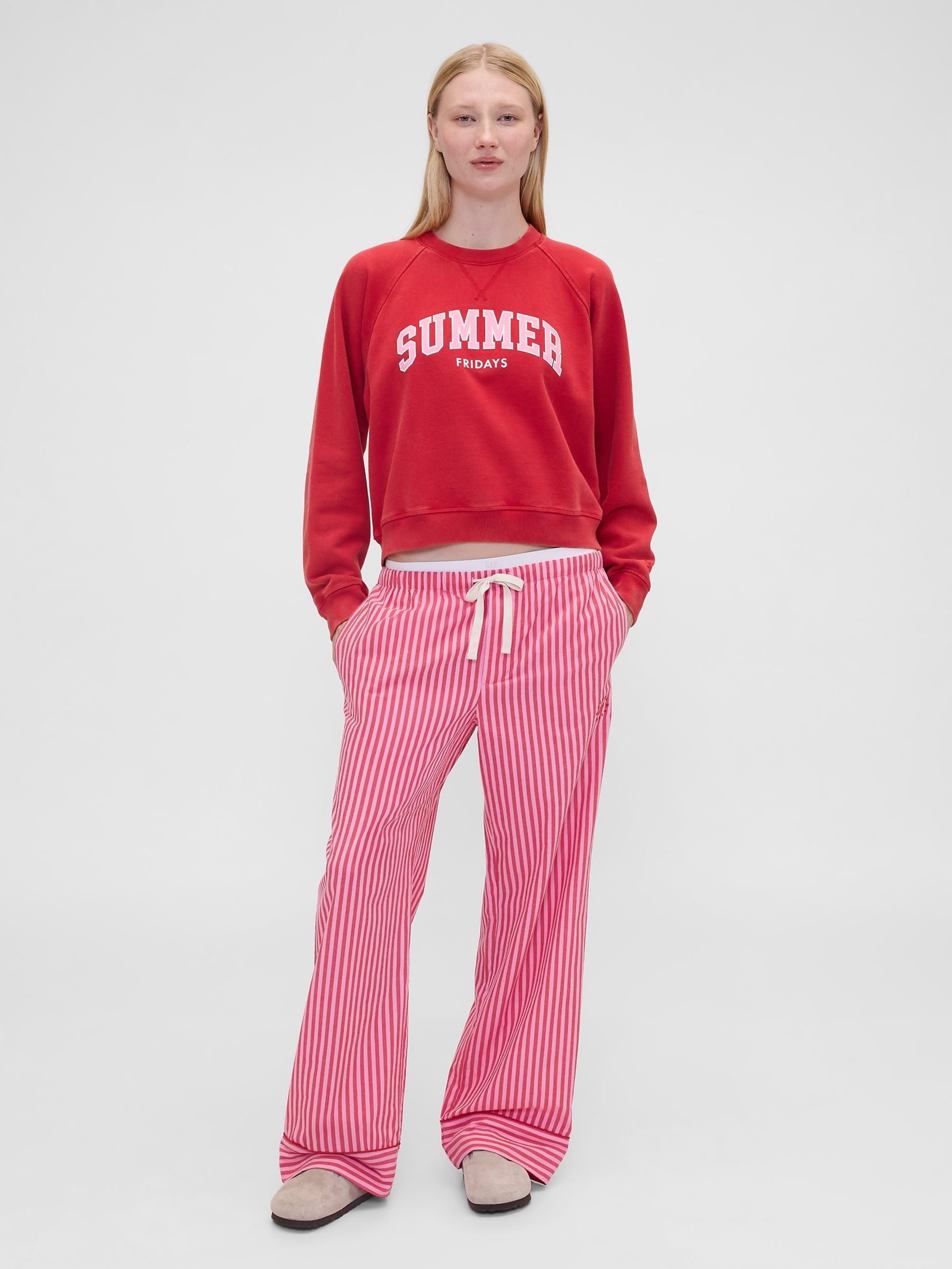 Gap X Summer Fridays Red Oversized Raglan Logo Sweatshirt - Image 3 of 8