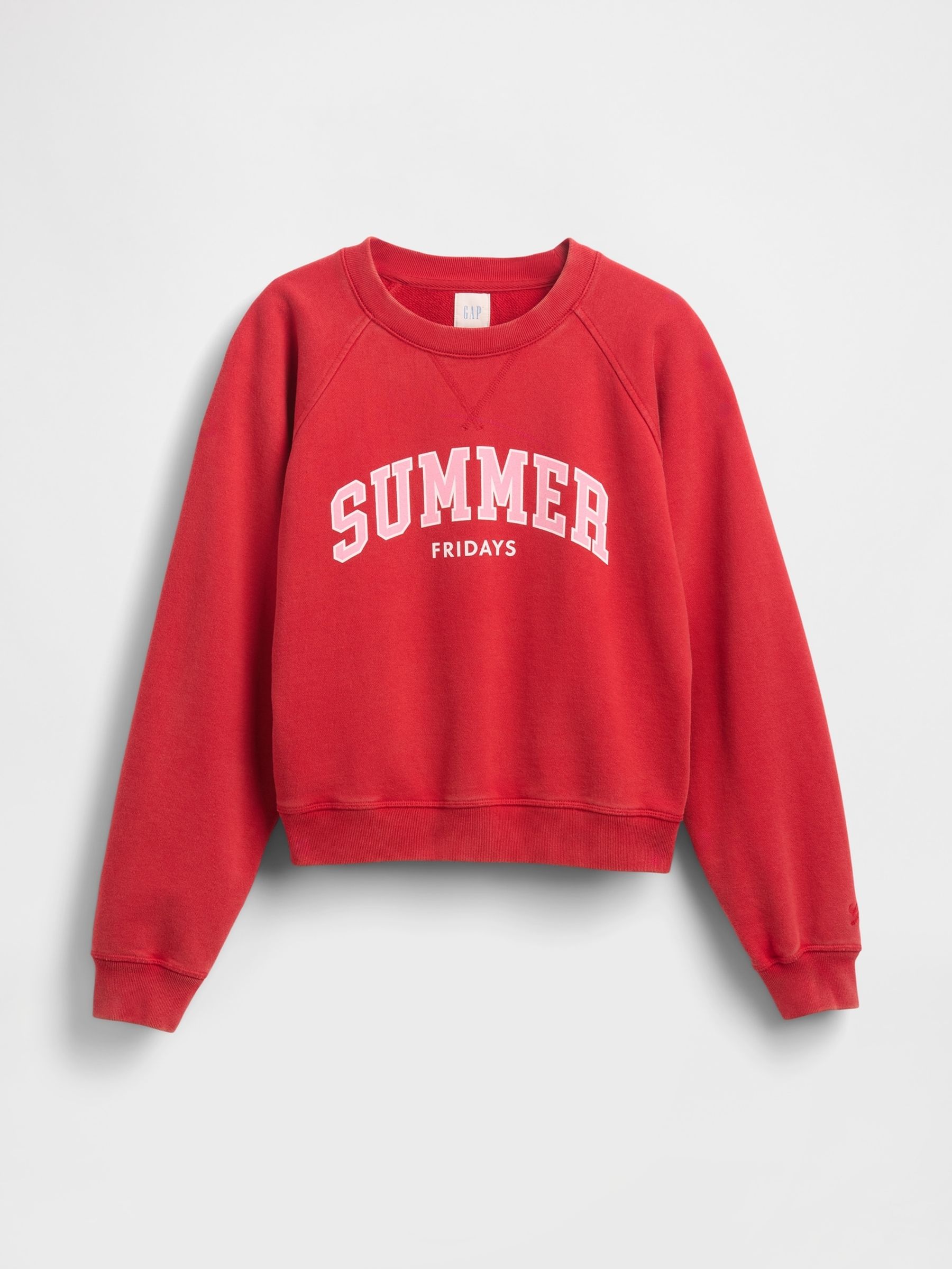 Gap X Summer Fridays Red Oversized Raglan Logo Sweatshirt - Image 6 of 8