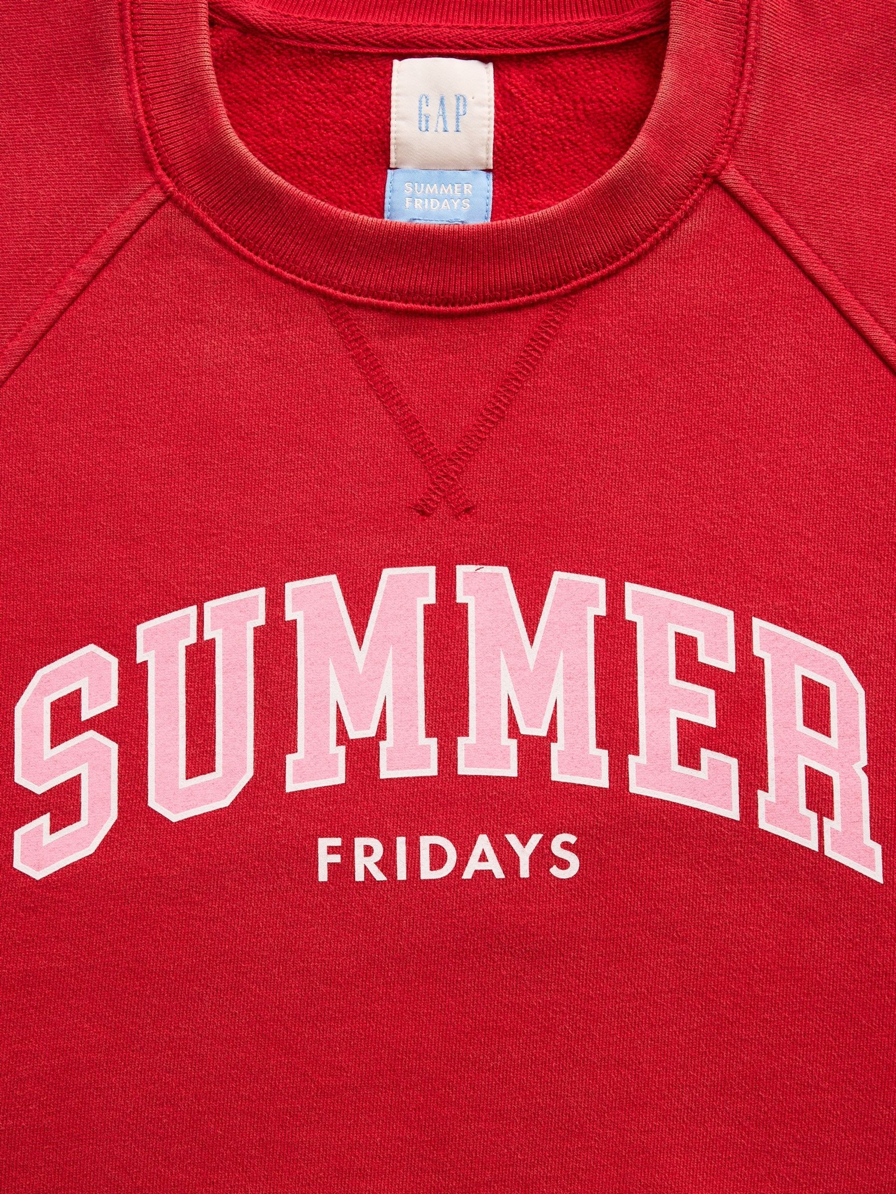 Gap X Summer Fridays Red Oversized Raglan Logo Sweatshirt - Image 7 of 8