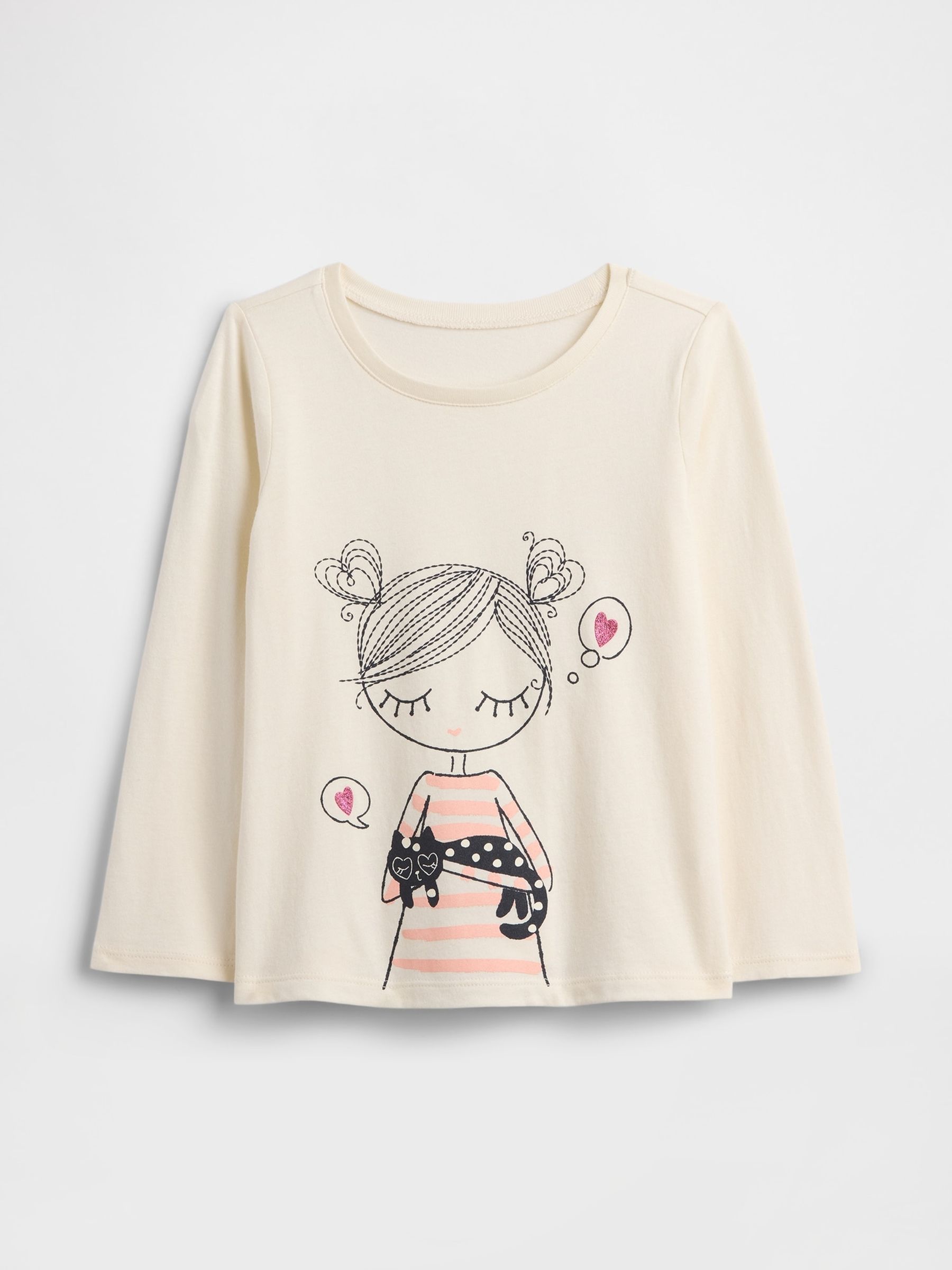 White Valentines Graphic Long Sleeve T-Shirt - Image 1 of 3