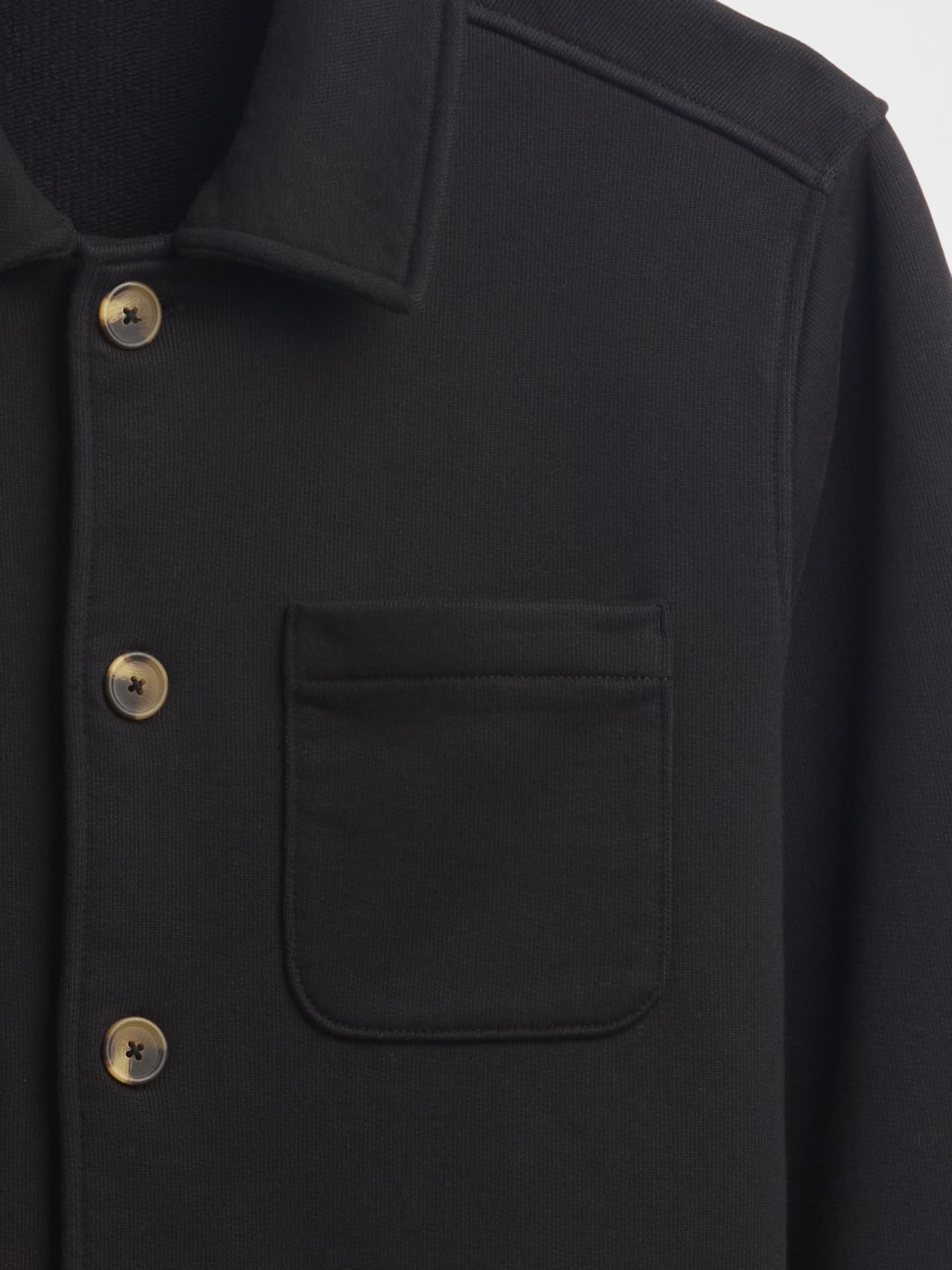 Black French Terry Chore Jacket - Image 5 of 5 Black French Terry Chore Jacket - Image 5 of 5