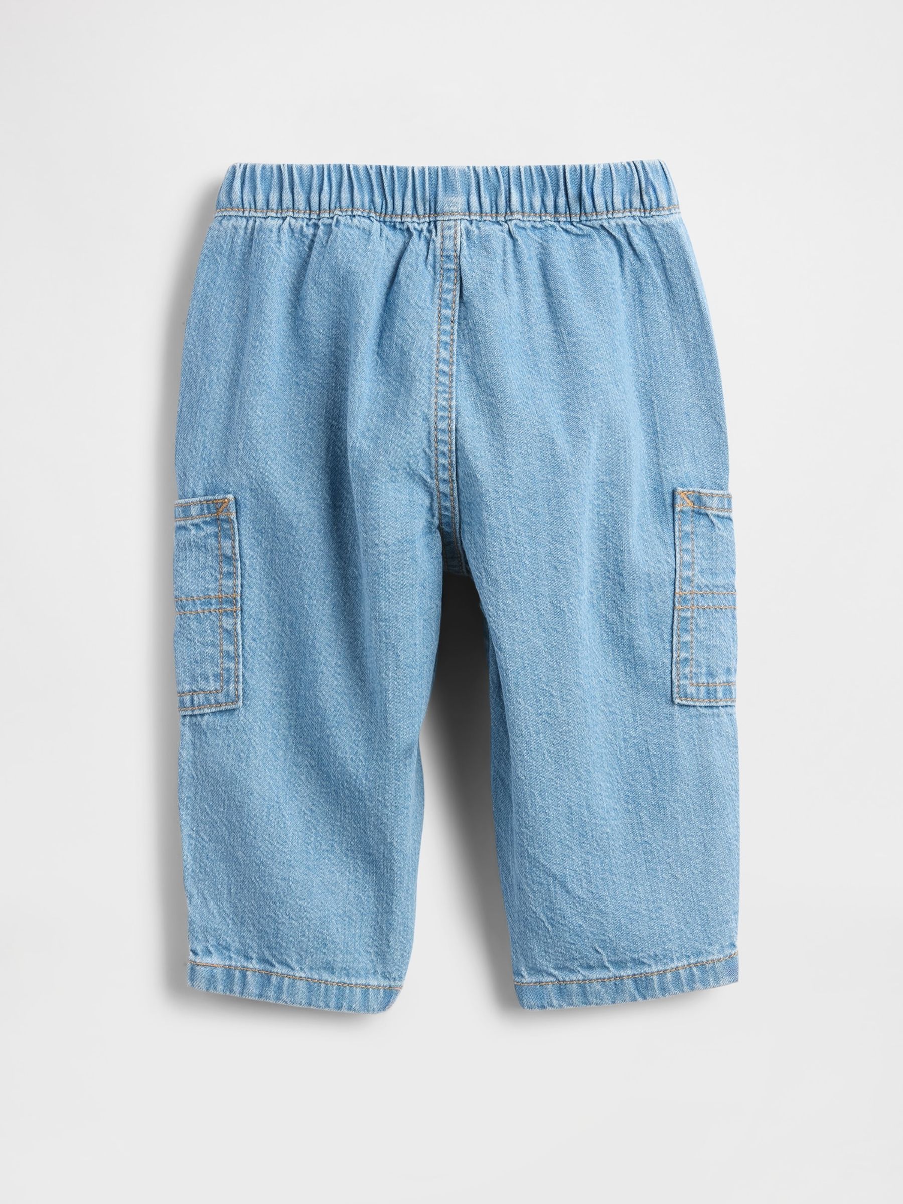 Blue Pull On Barrel Cargo Jeans - Image 2 of 2