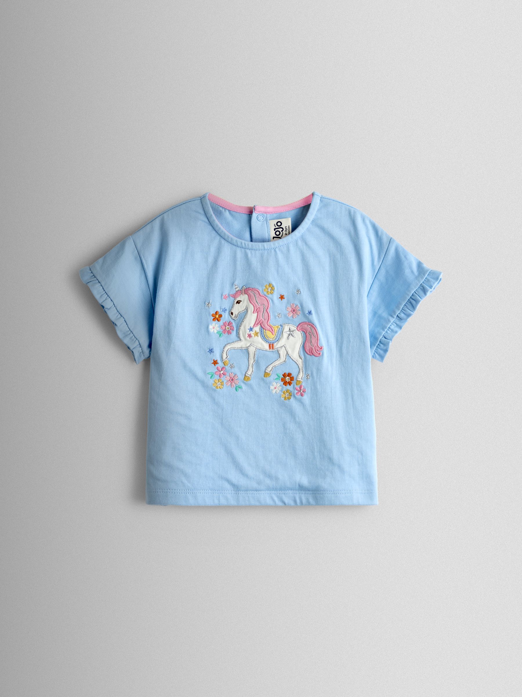 Bright Pink Unicorn Appliqué T-Shirt & Skort Set - Image 2 of 7