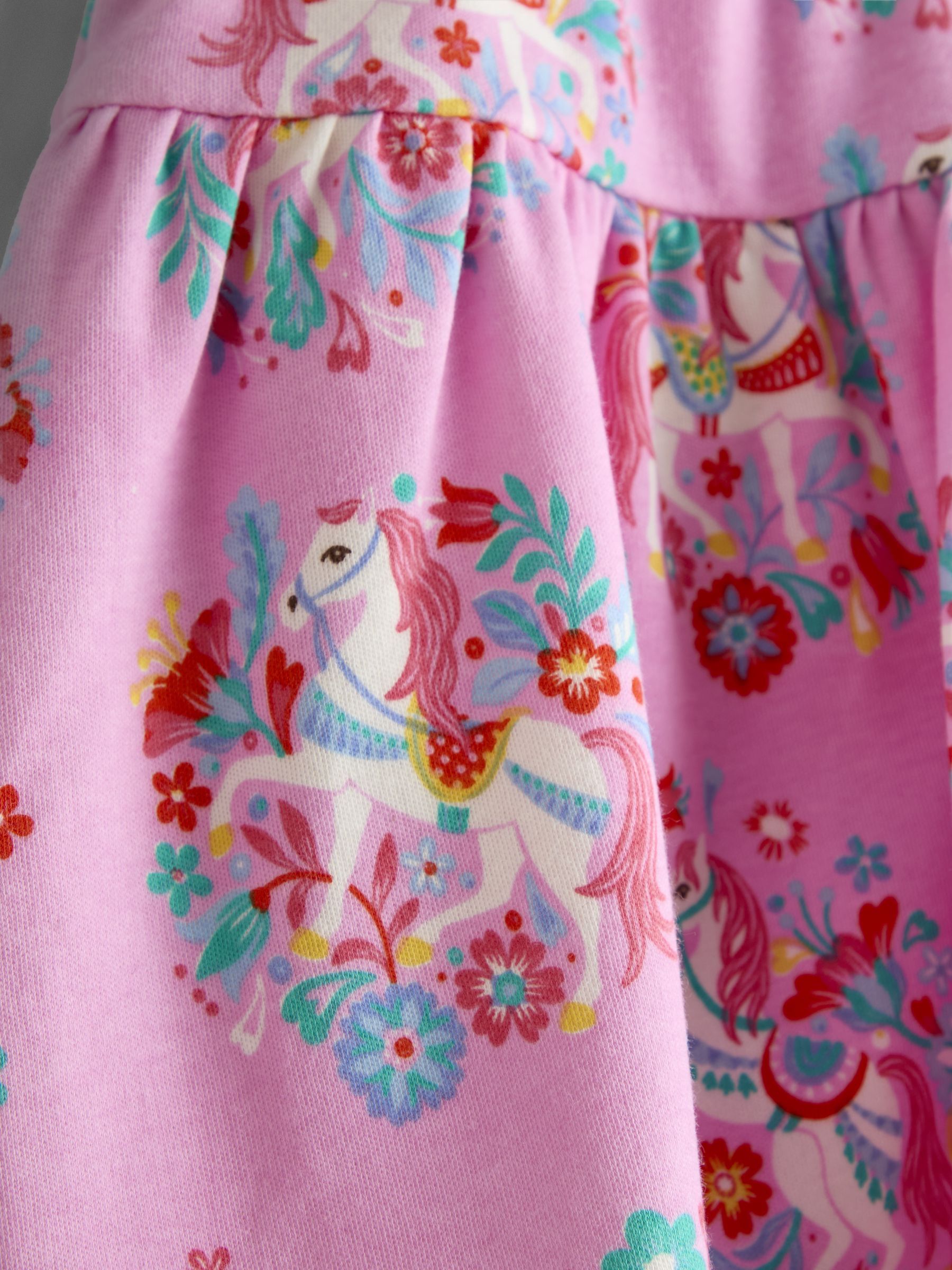 Bright Pink Unicorn Appliqué T-Shirt & Skort Set - Image 7 of 7