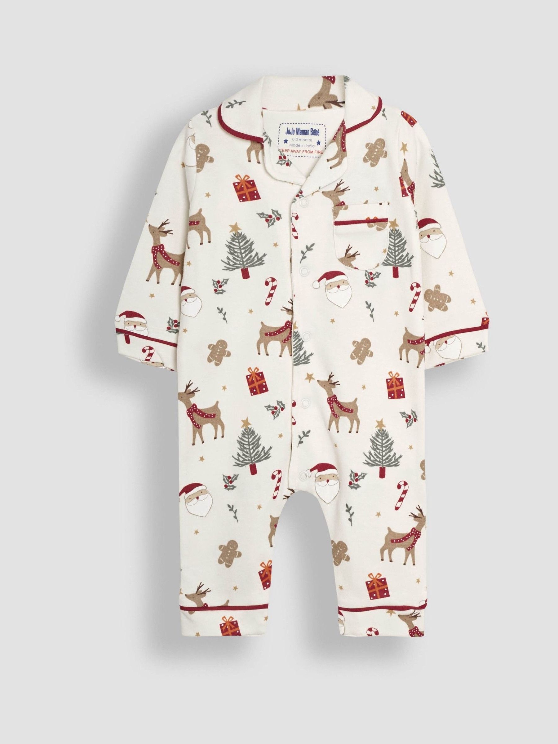 Light Green Christmas All-In-One Pyjamas - Image 1 of 3