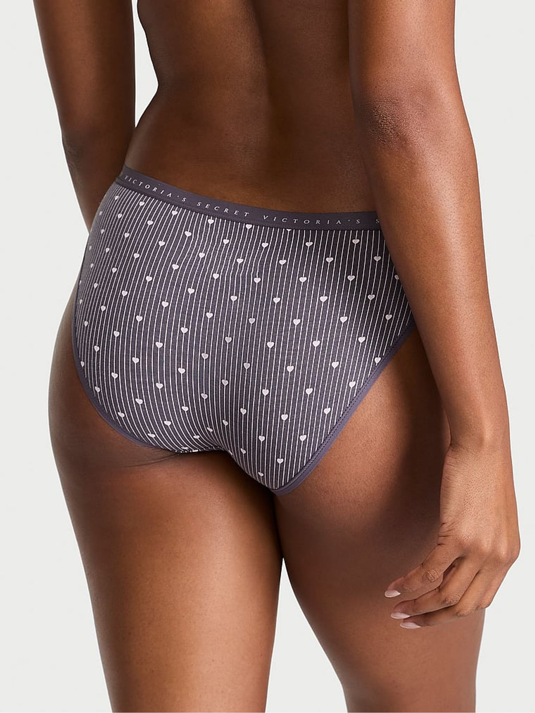 Tornado Grey Heart Stripes Bikini Knickers - Image 2 of 2