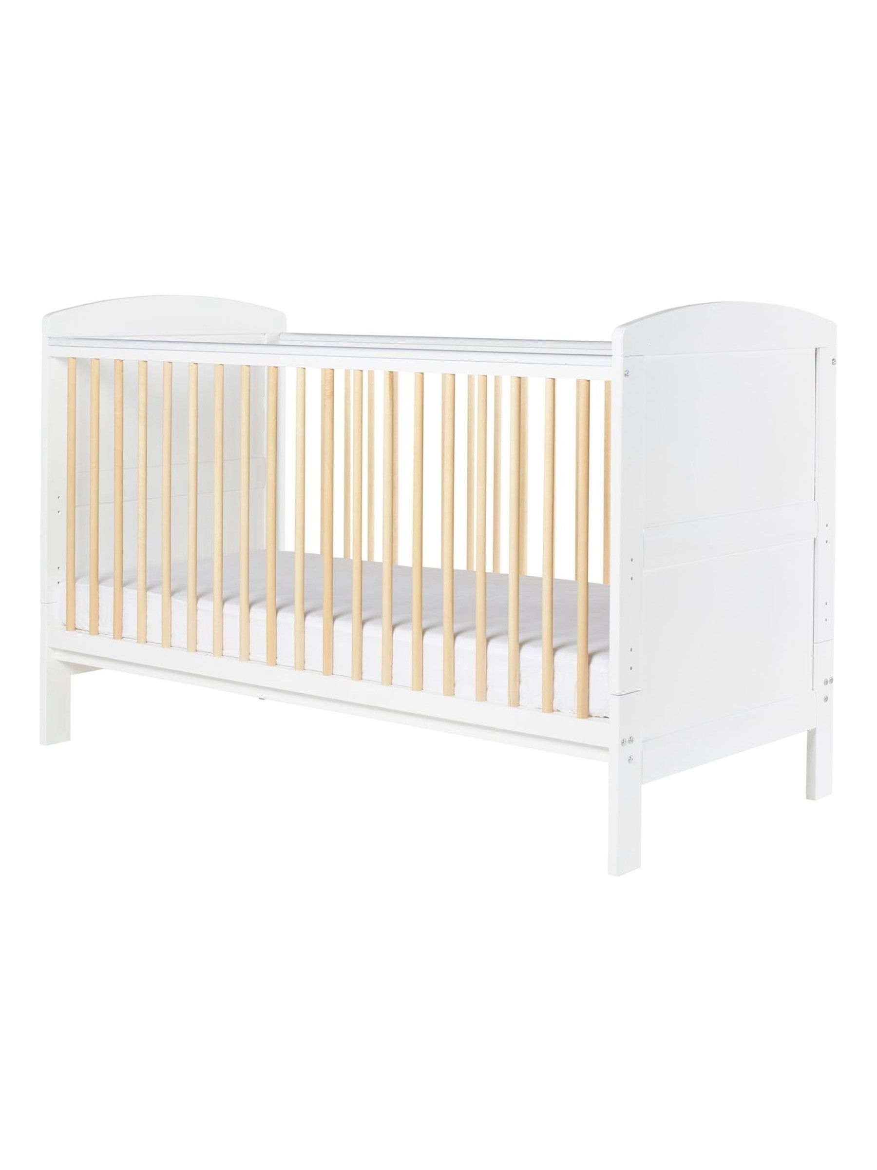 Ickle Bubba White Coleby Scandi Cot Bed and Premium Sprung Mattress - Image 2 of 6