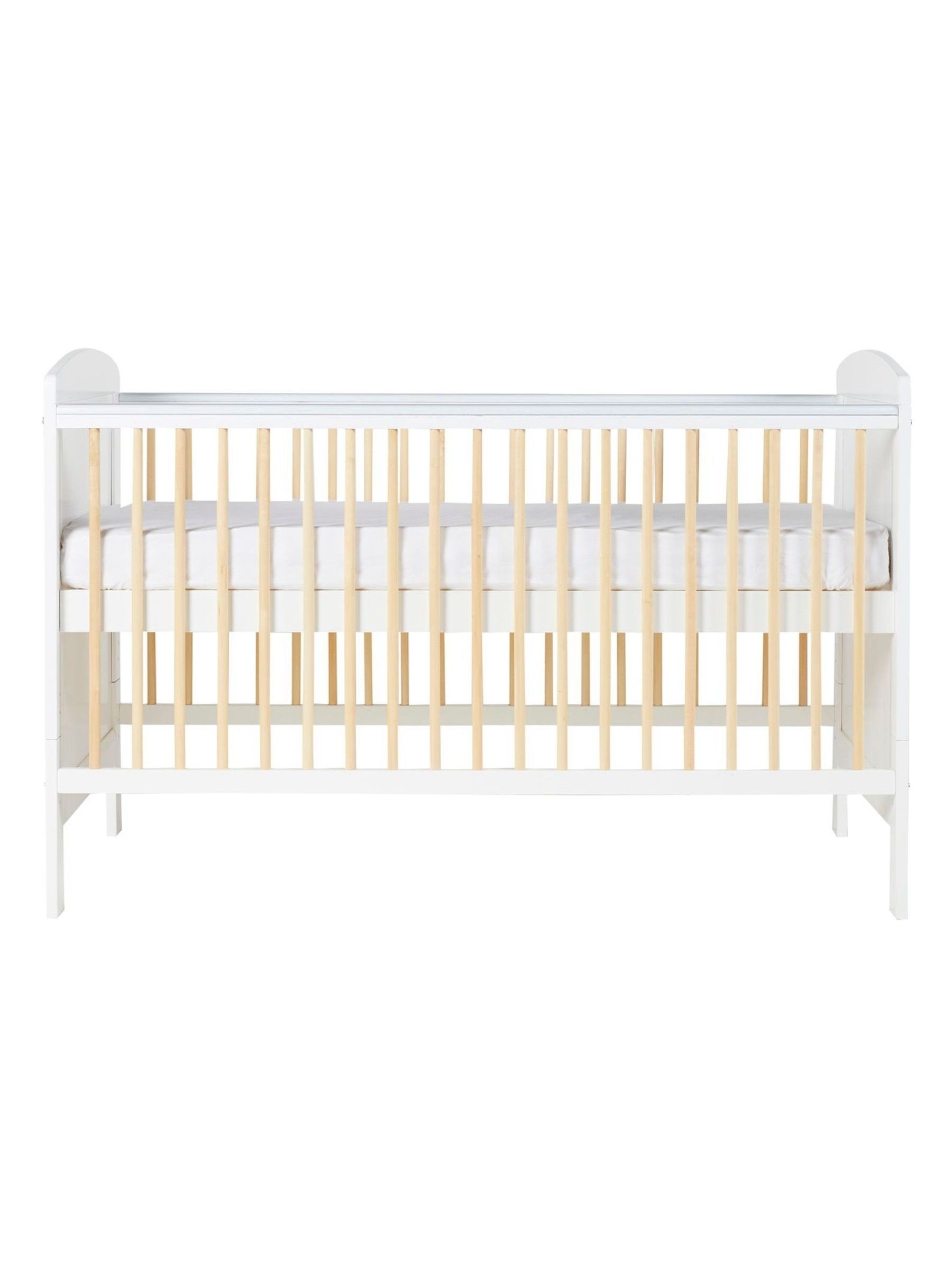 Ickle Bubba White Coleby Scandi Cot Bed and Premium Sprung Mattress - Image 4 of 6