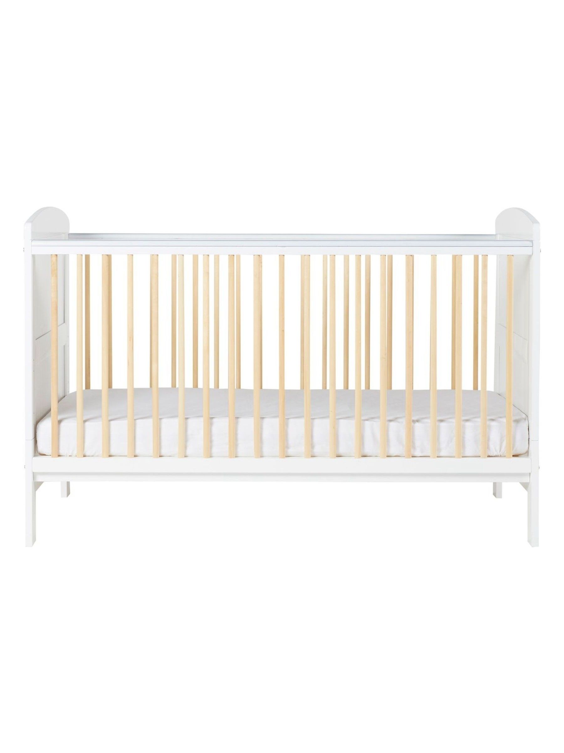 Ickle Bubba White Coleby Scandi Cot Bed and Premium Sprung Mattress - Image 5 of 6