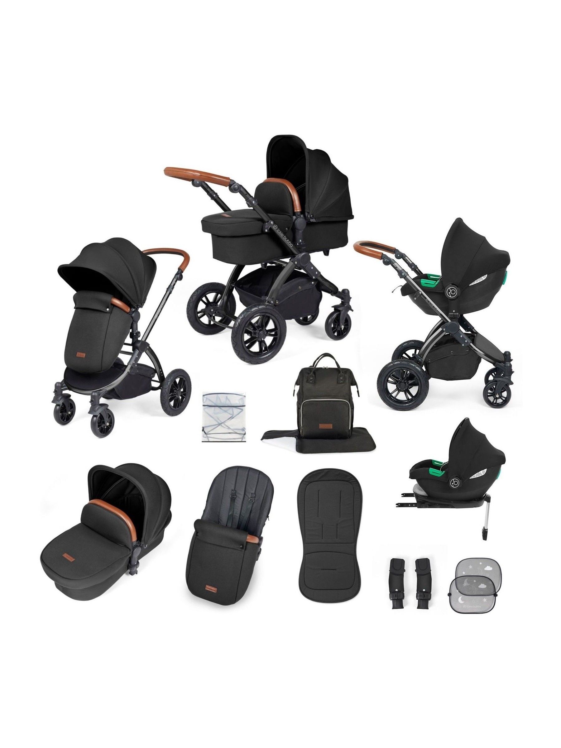 Ickle Bubba 12 Piece Midnight Stomp Luxe Travel System with iSize Cirrus Car Seat - Image 1 of 5