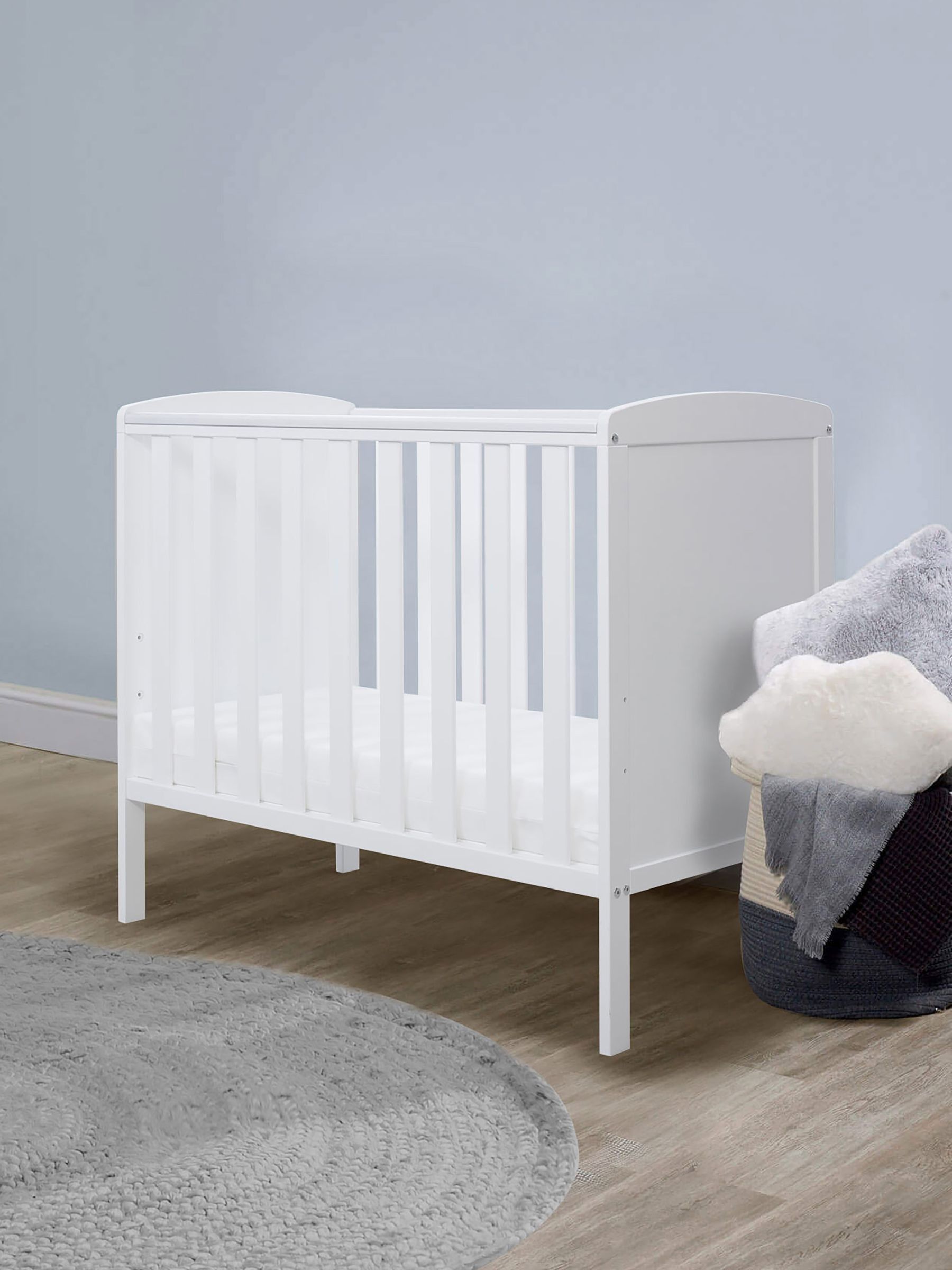 Ickle Bubba White Coleby Mini Cot Bed and Premium Sprung Mattress - Image 1 of 3