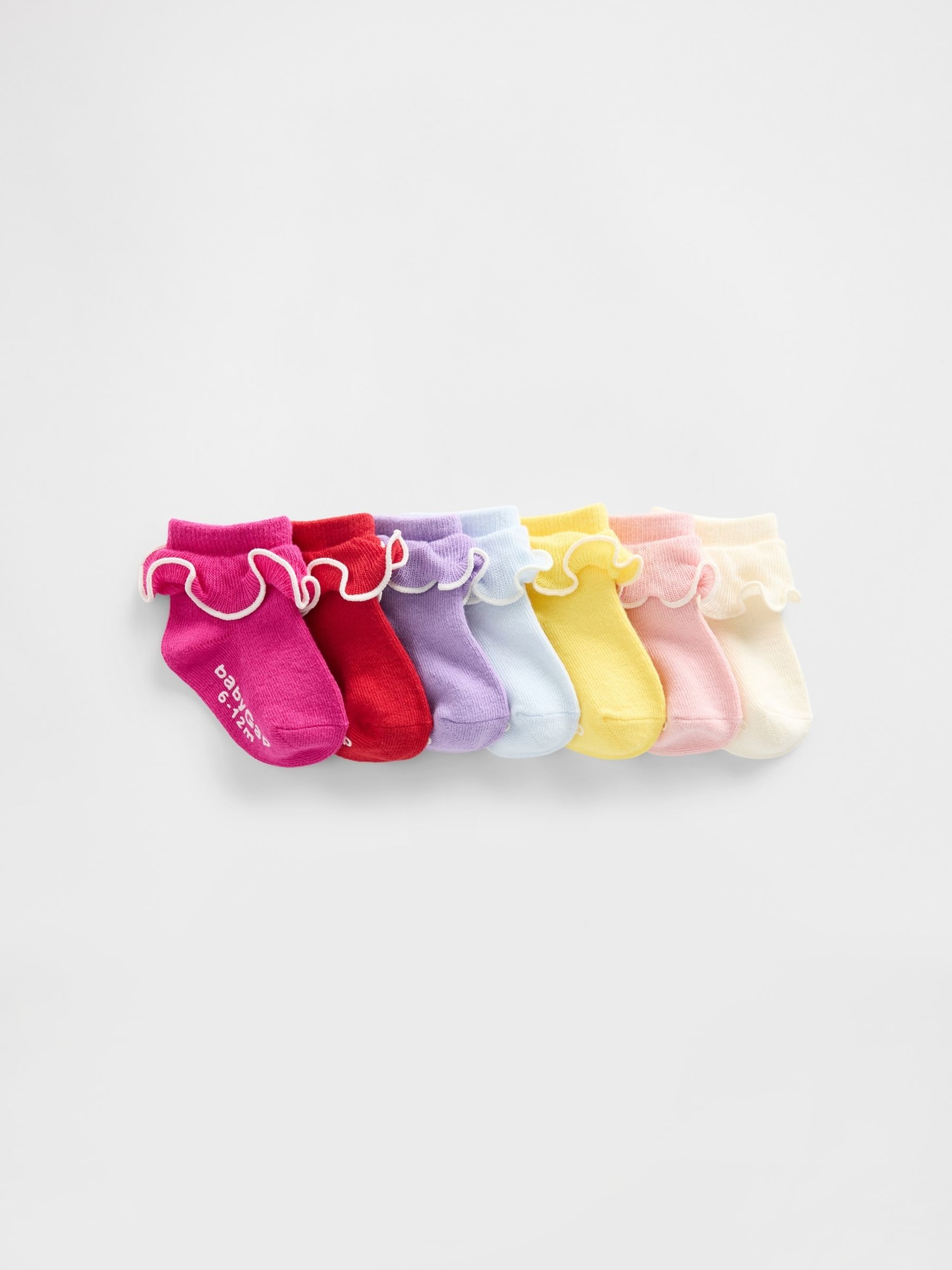 Multi Ruffle Ankle Socks 7 Pack - Image 1 of 1