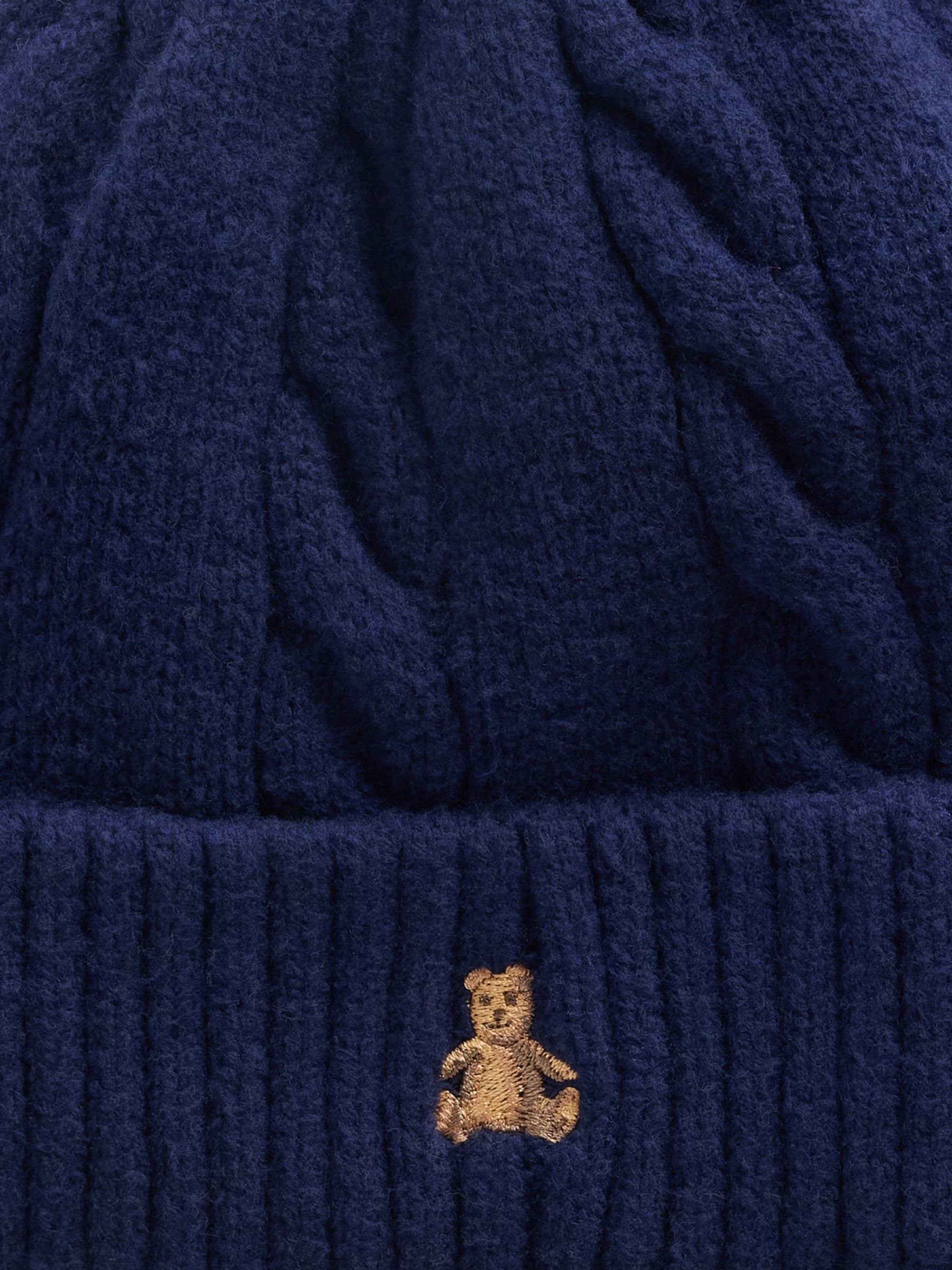 Blue CashSoft Cable-Knit Beanie and Mittens Set - Image 4 of 4 Blue CashSoft Cable-Knit Beanie and Mittens Set - Image 4 of 4