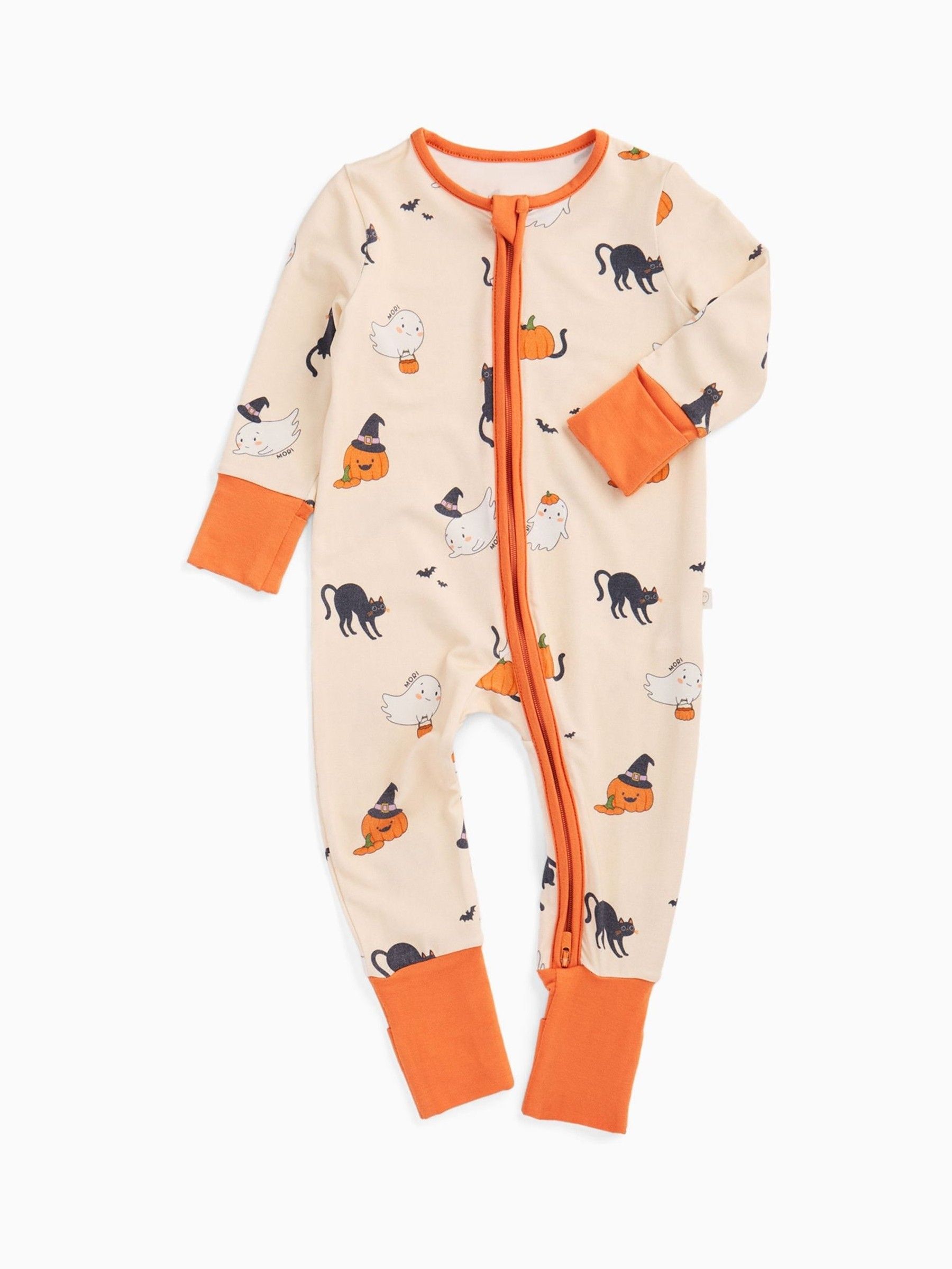 MORI Cream Supersoft Halloween Two Way Zip-Up Sleepsuit - Image 3 of 6