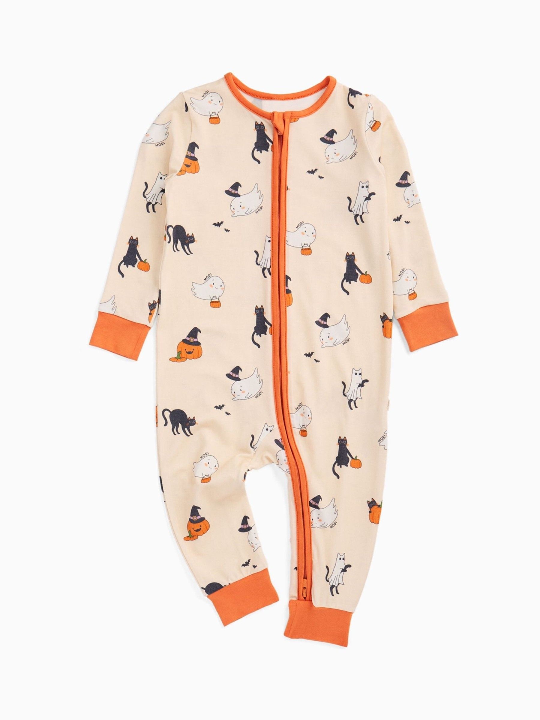 MORI Cream Supersoft Halloween Two Way Zip-Up Sleepsuit - Image 4 of 6