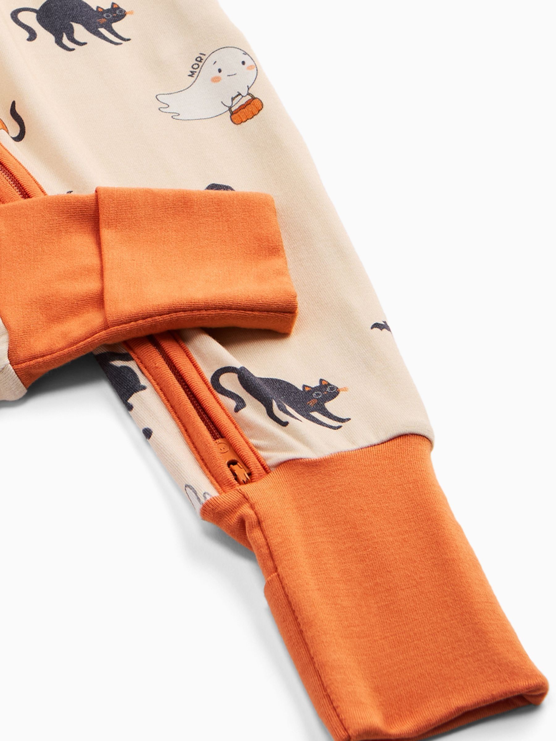 MORI Cream Supersoft Halloween Two Way Zip-Up Sleepsuit - Image 6 of 6