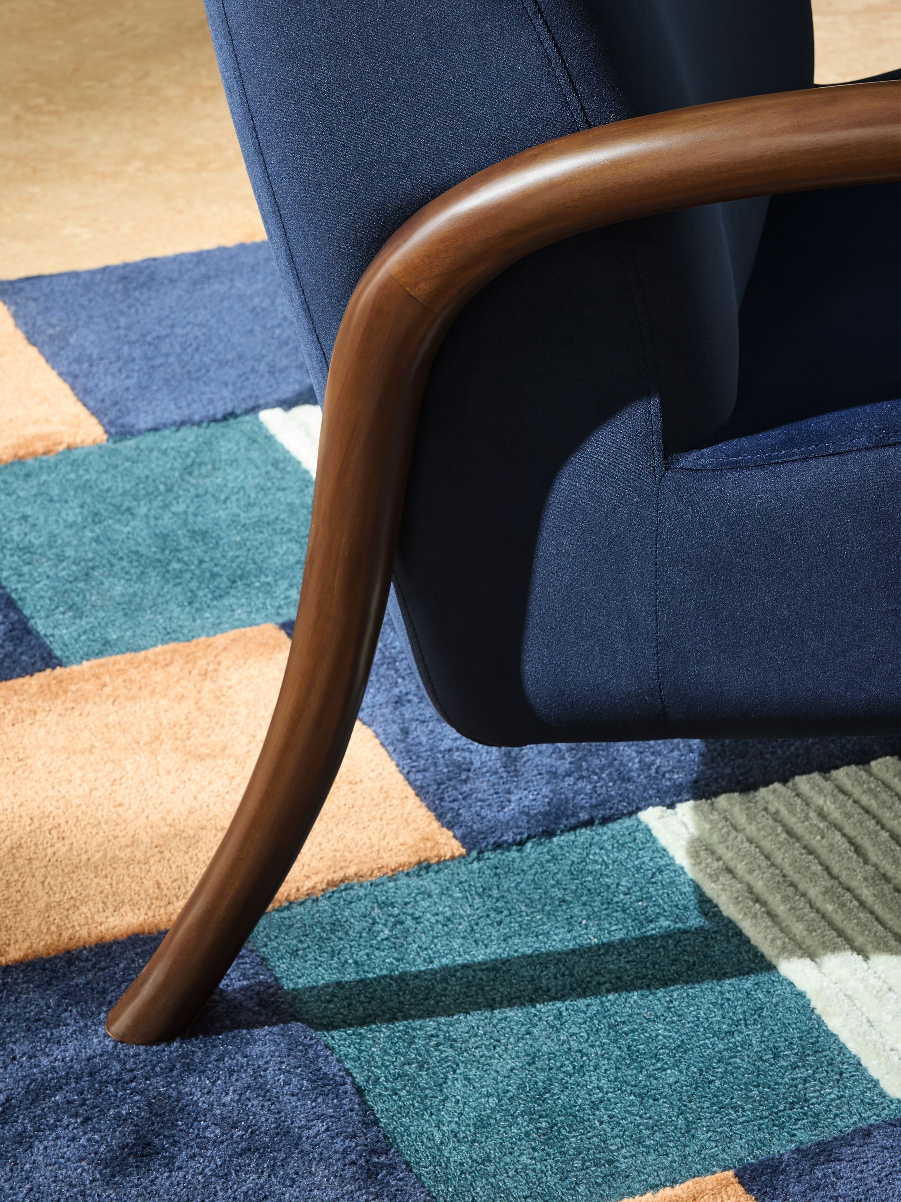 Parisa Accent Chair in Navy Velvet - Image 2 of 6