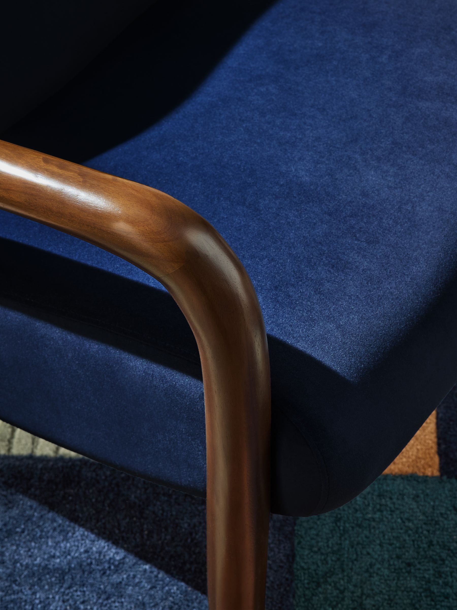 Parisa Accent Chair in Navy Velvet - Image 3 of 6