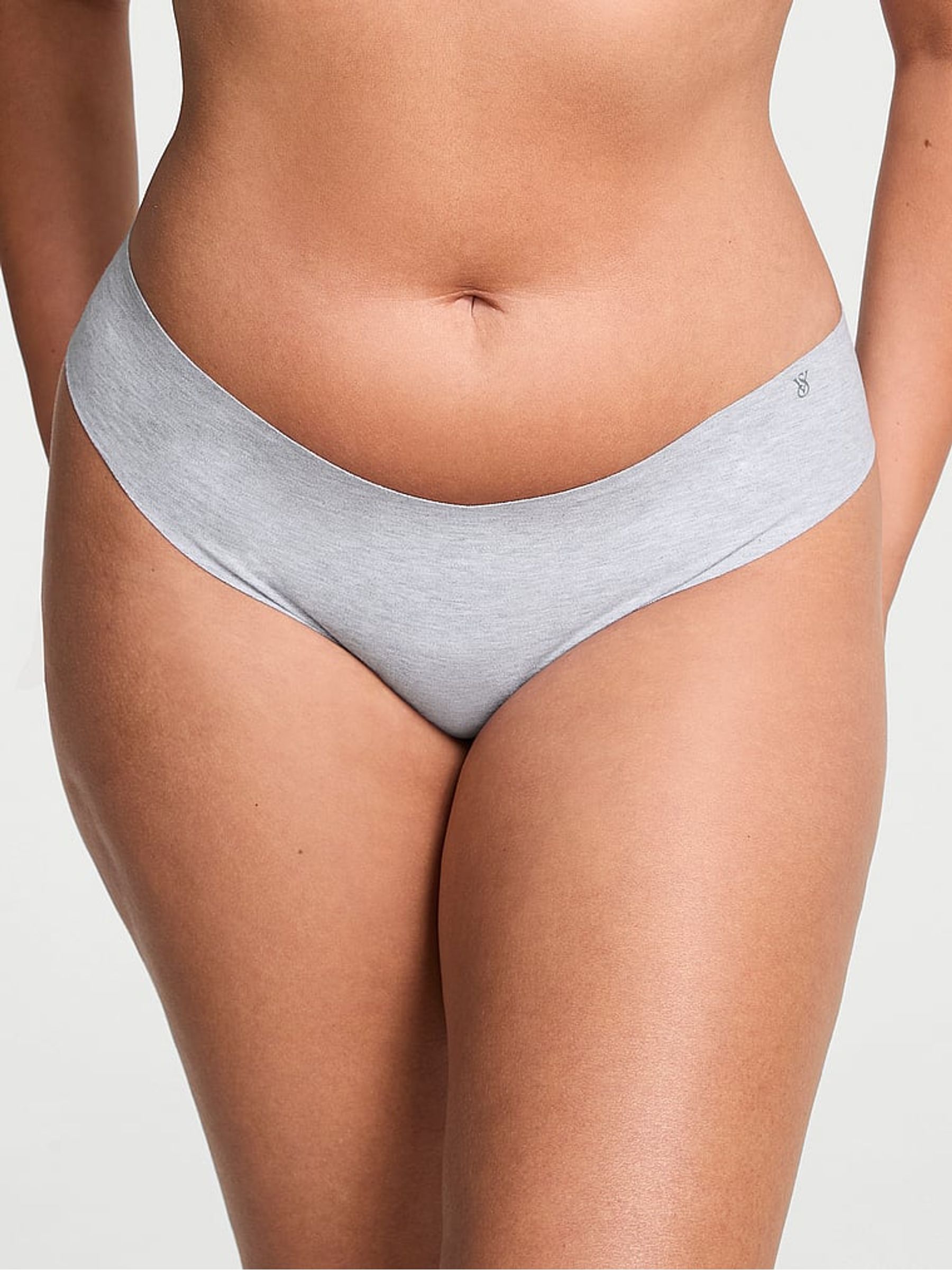 Medium Heather Grey Thong Cotton Knickers - Image 1 of 2