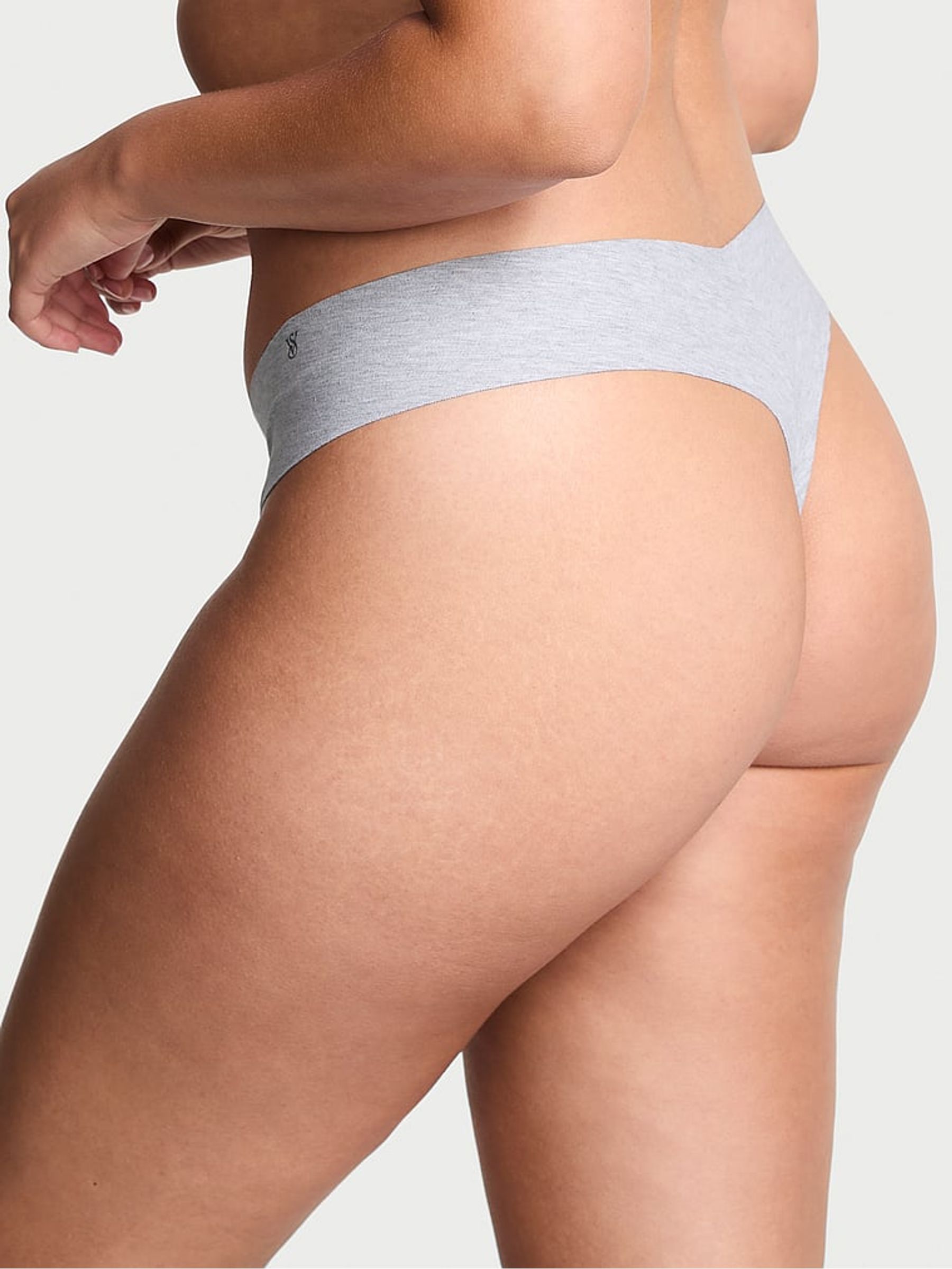 Medium Heather Grey Thong Cotton Knickers - Image 2 of 2 Medium Heather Grey Thong Cotton Knickers - Image 2 of 2