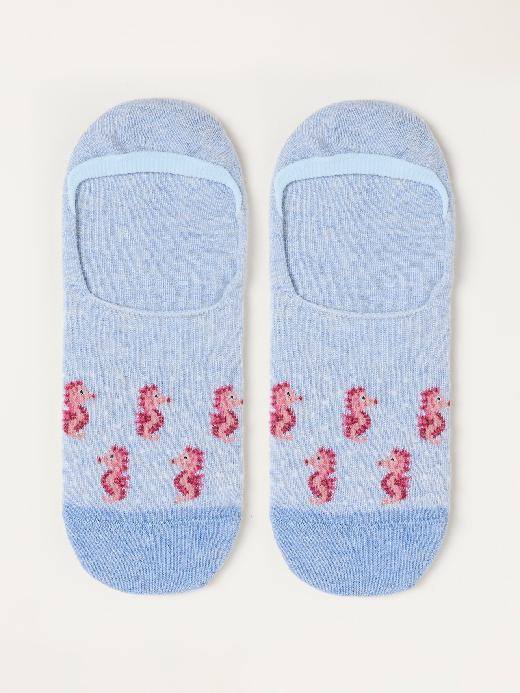 Light Blue Seahorse Footsie Socks - Image 1 of 2