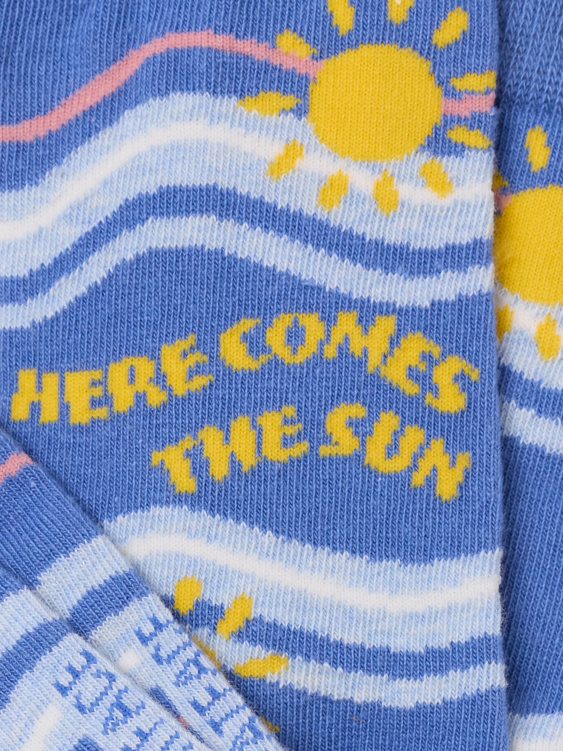 Blue Beatles Here Comes The Sun Socks - Image 2 of 2