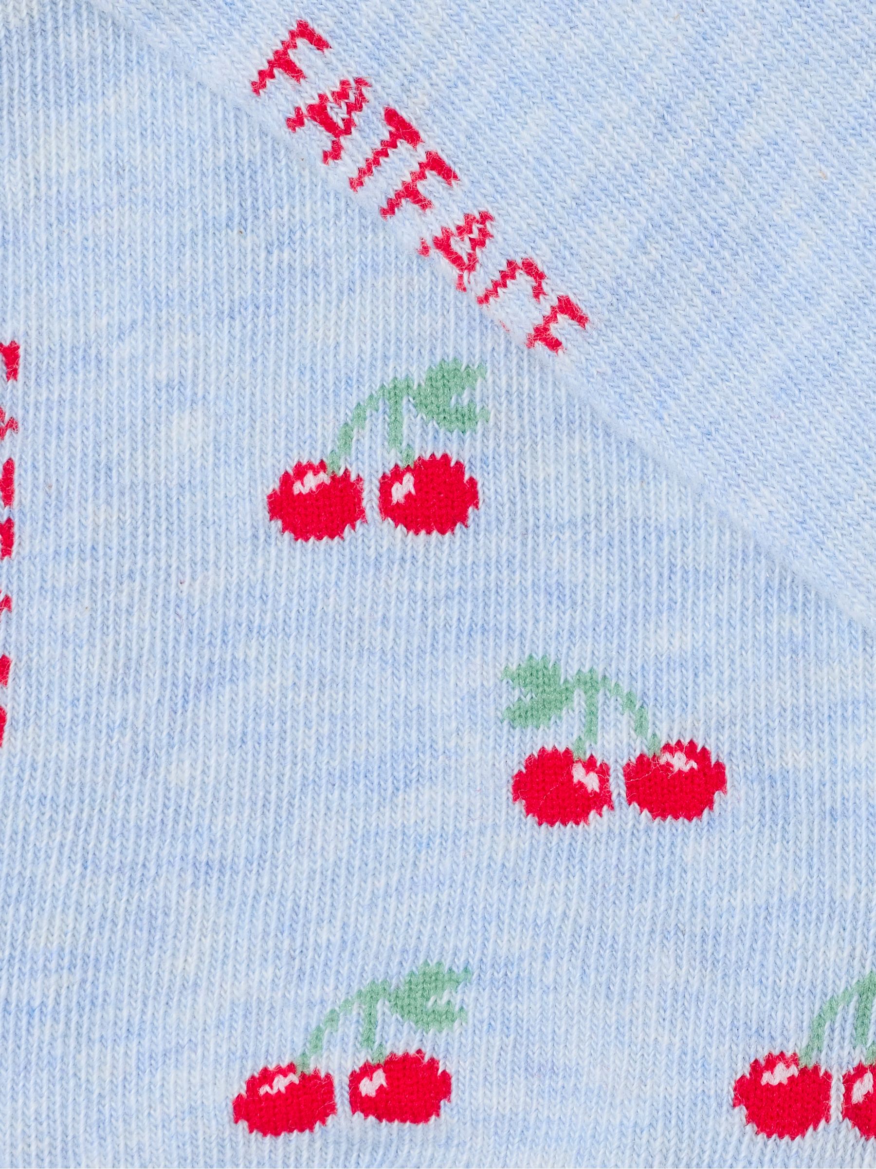 Light Blue Cherry Trainer Socks - Image 2 of 2