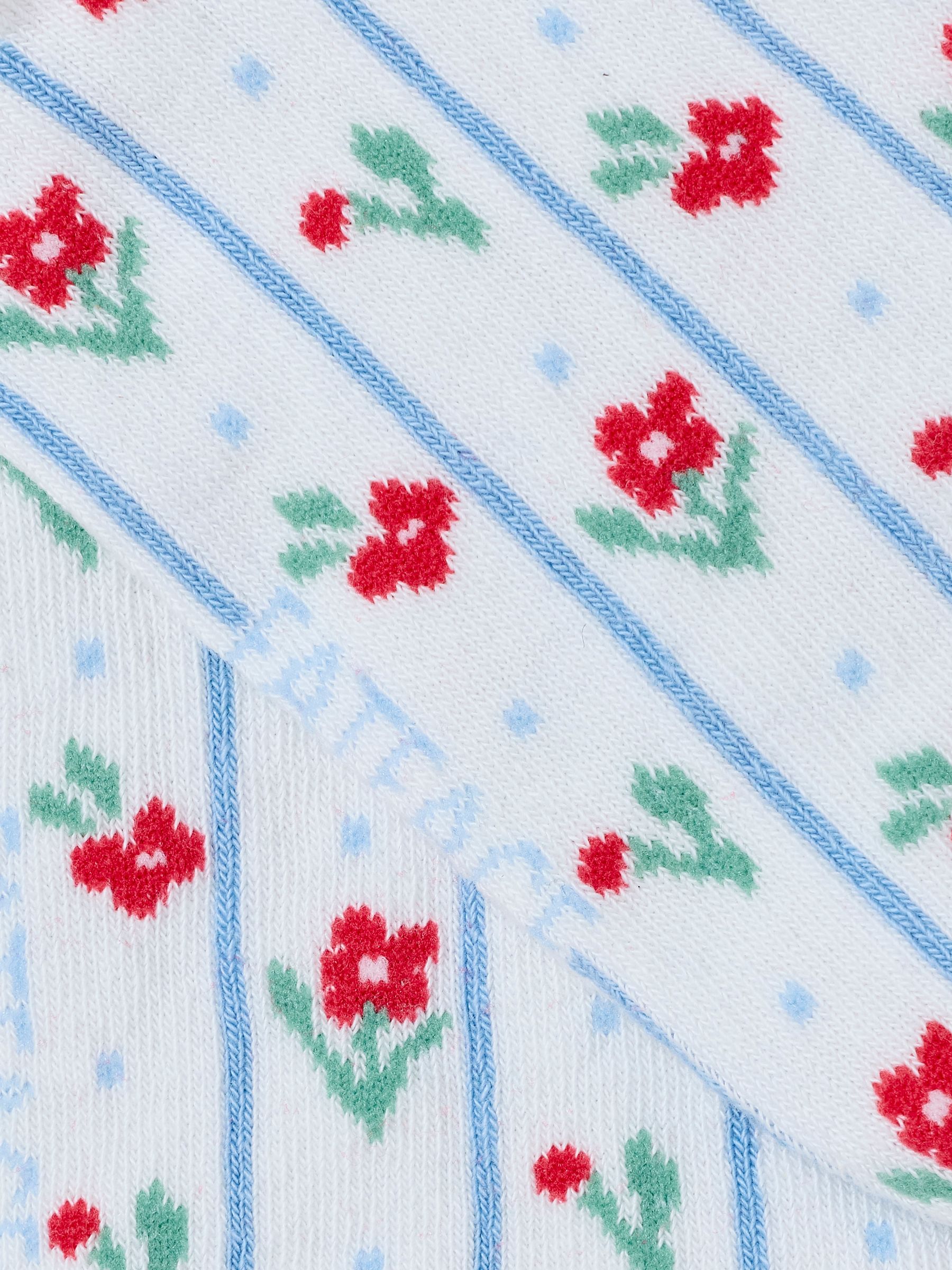 White Floral Trainer Socks - Image 2 of 2