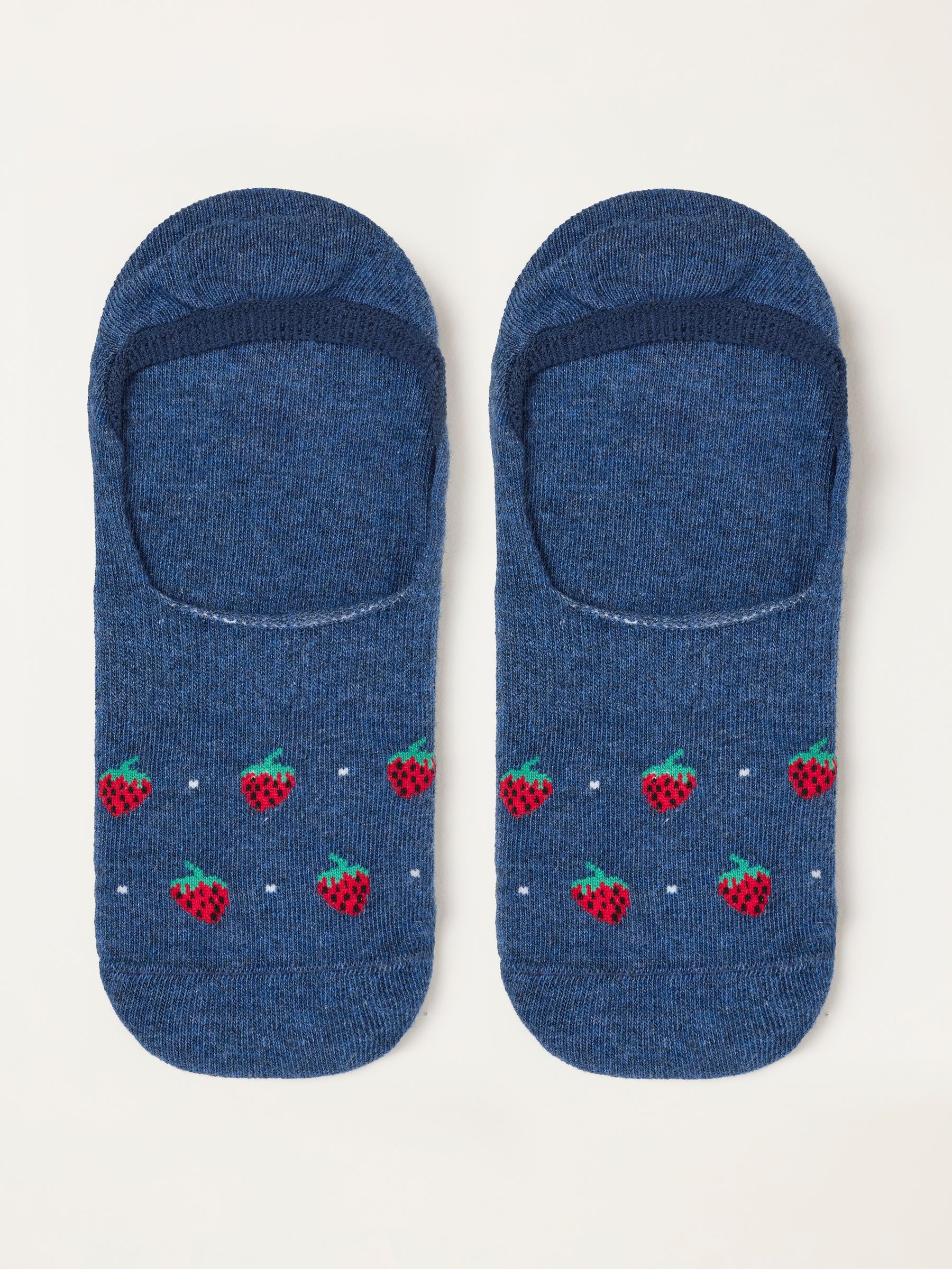 Navy Strawberry Footsie Socks - Image 1 of 2 Navy Strawberry Footsie Socks - Image 1 of 2