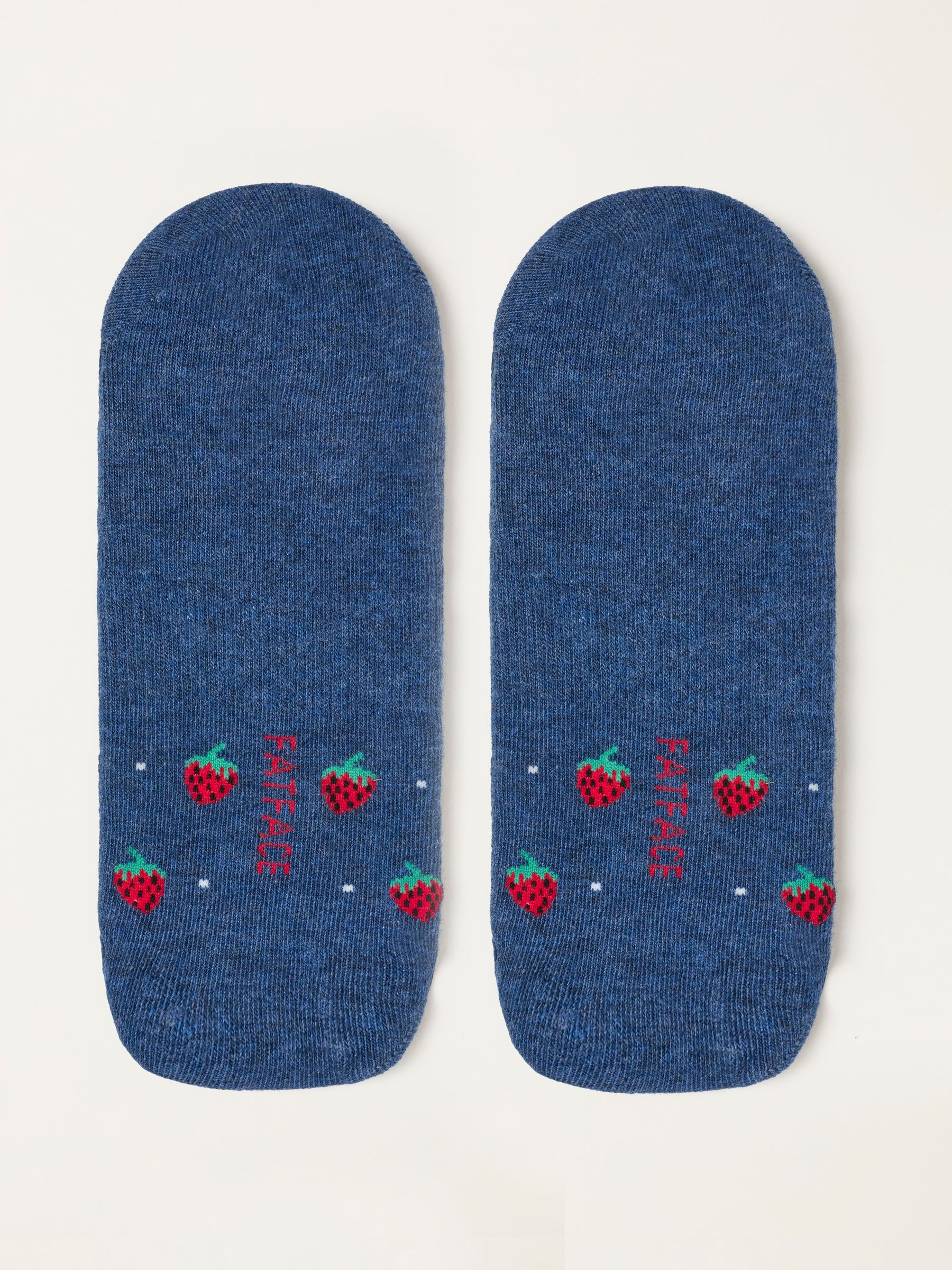 Navy Strawberry Footsie Socks - Image 2 of 2 Navy Strawberry Footsie Socks - Image 2 of 2