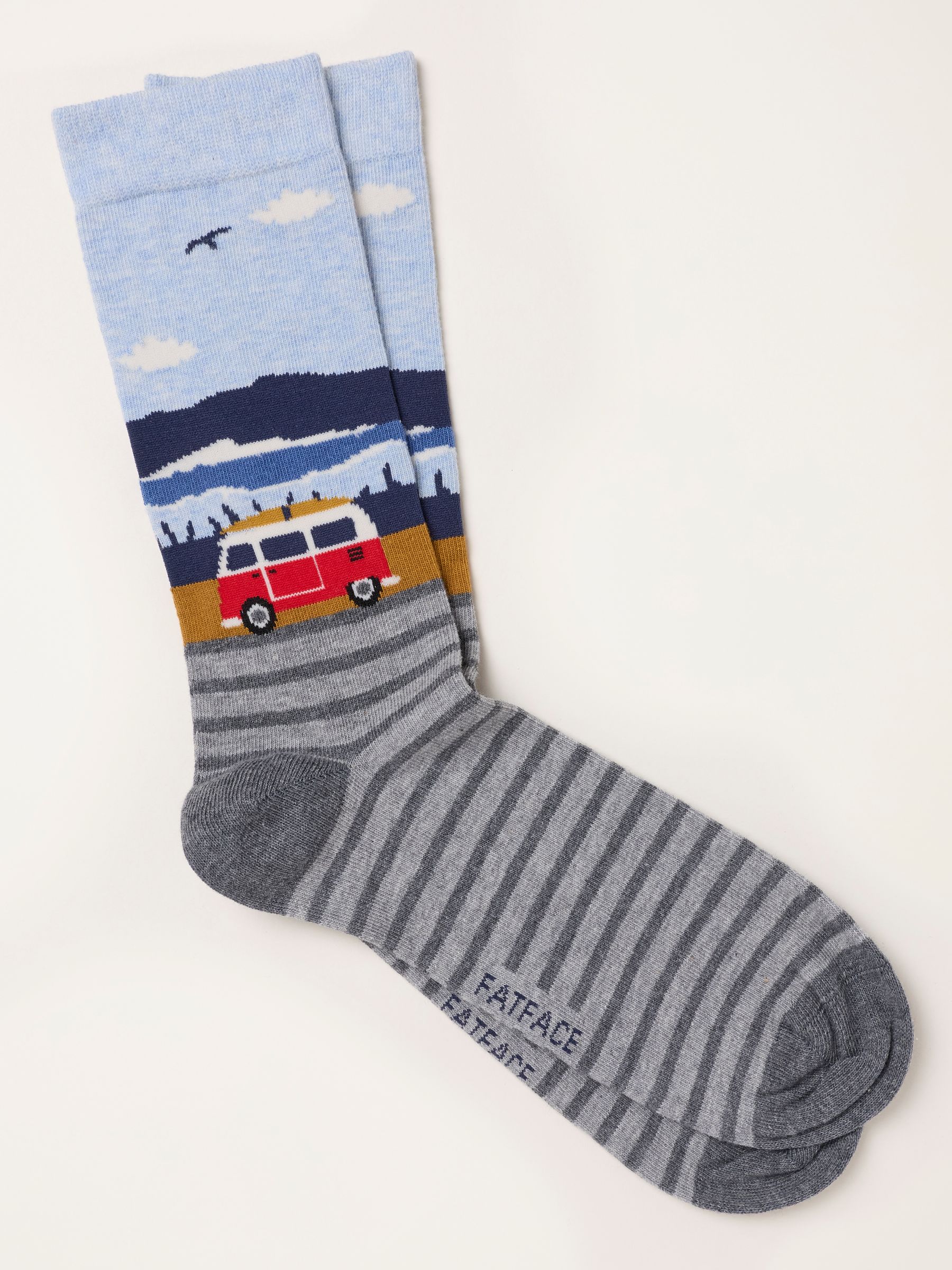 Grey Camper Scene Socks - Image 1 of 2 Grey Camper Scene Socks - Image 1 of 2